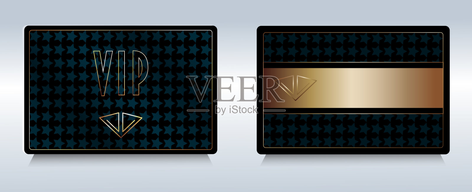 会员，礼品卡金色和黑色模板插画图片素材
