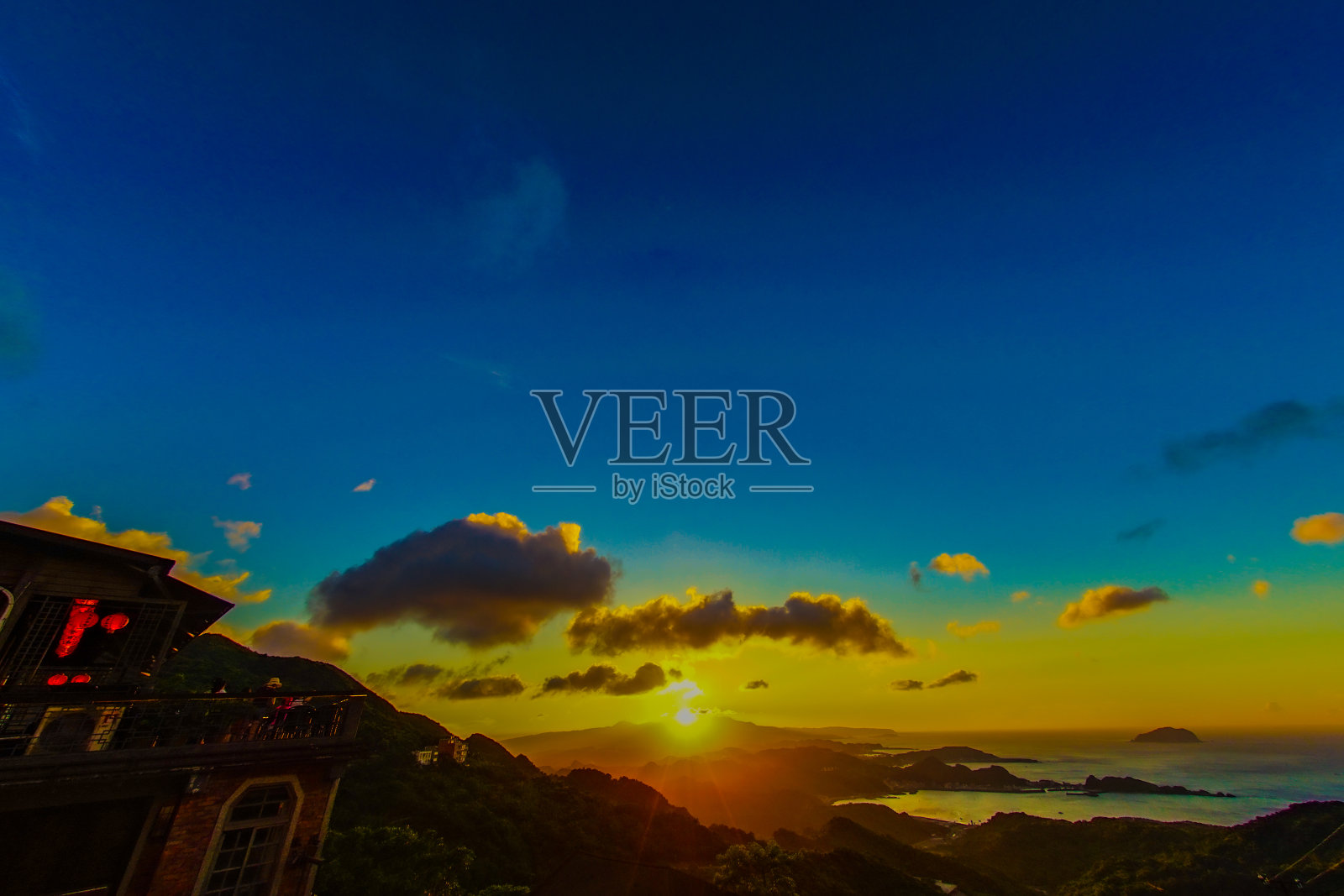 从台湾九寨看日落照片摄影图片