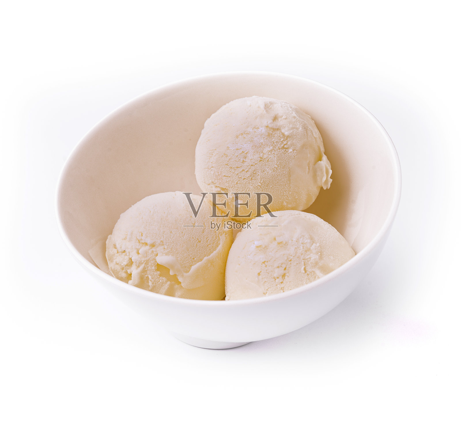 美味的香草冰淇淋球在碗里照片摄影图片