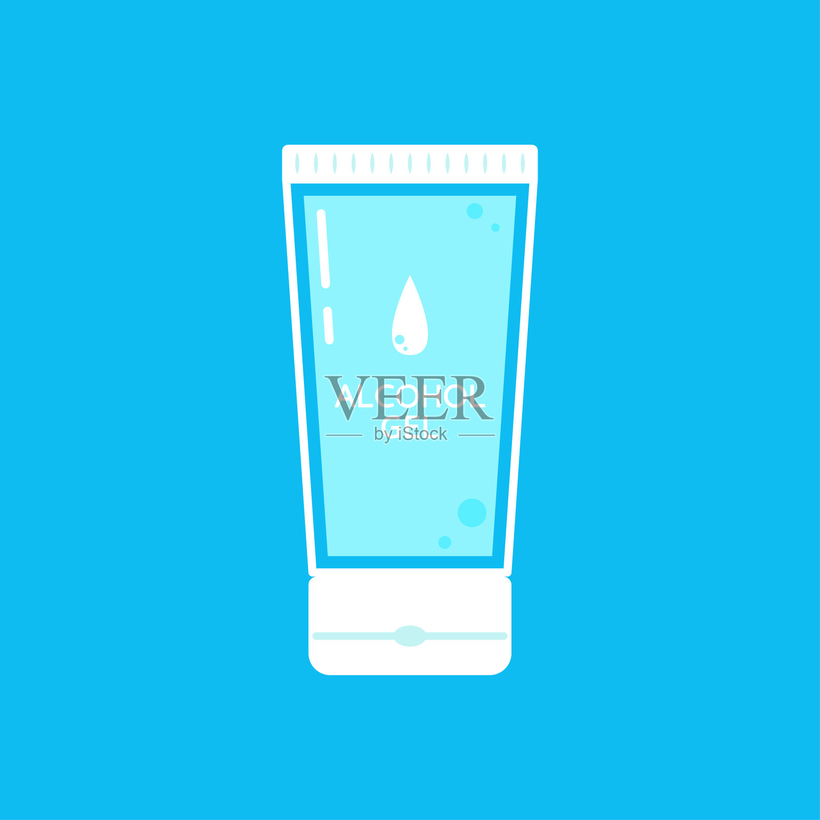 酒精凝胶。手洗凝胶载体。洗手胶符号。插画图片素材