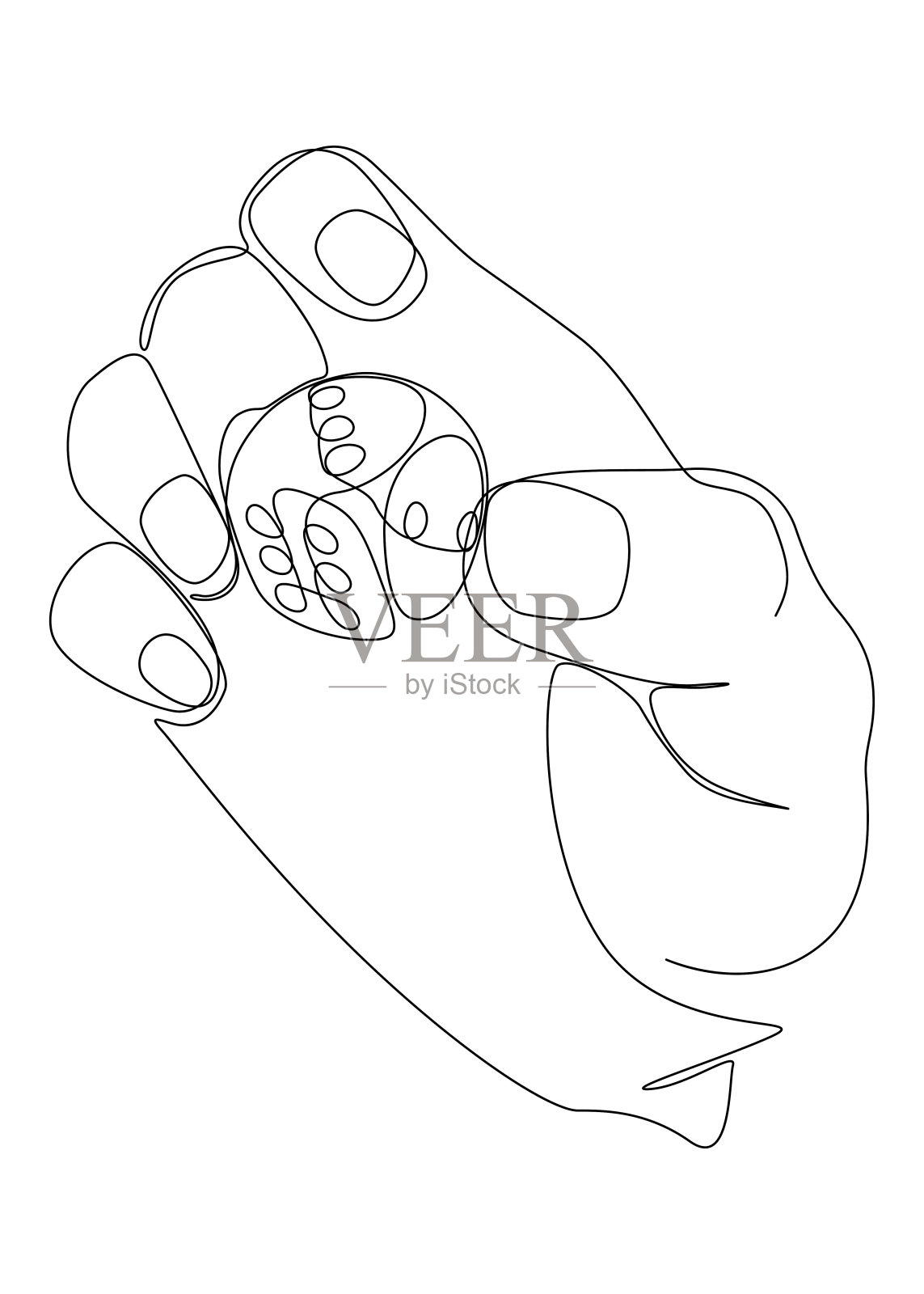 用骰子画一条白色连续的线。细线插图矢量概念在黑色背景。轮廓图创意。插画图片素材