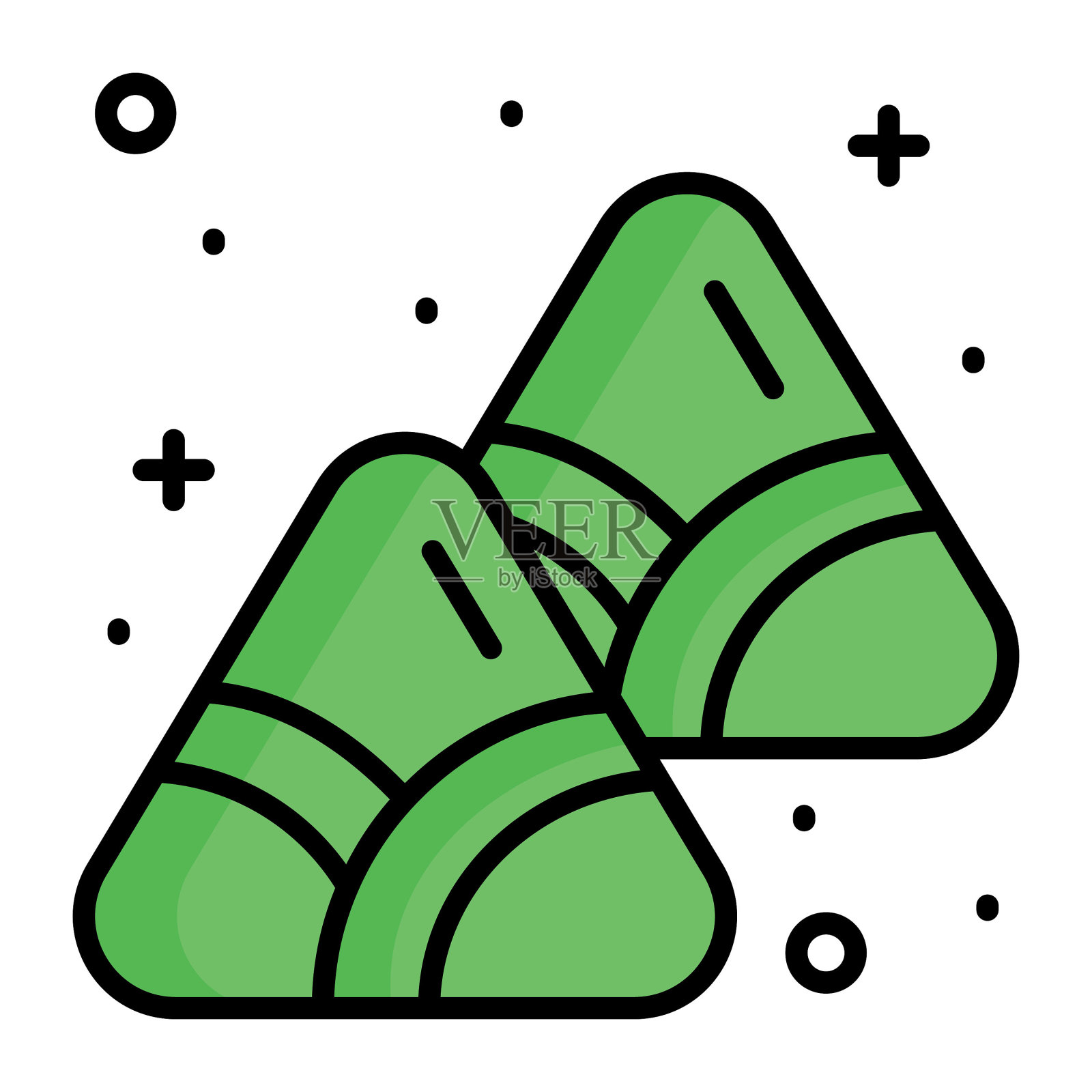 粽子的漂亮设计代表了中国食物插画图片素材