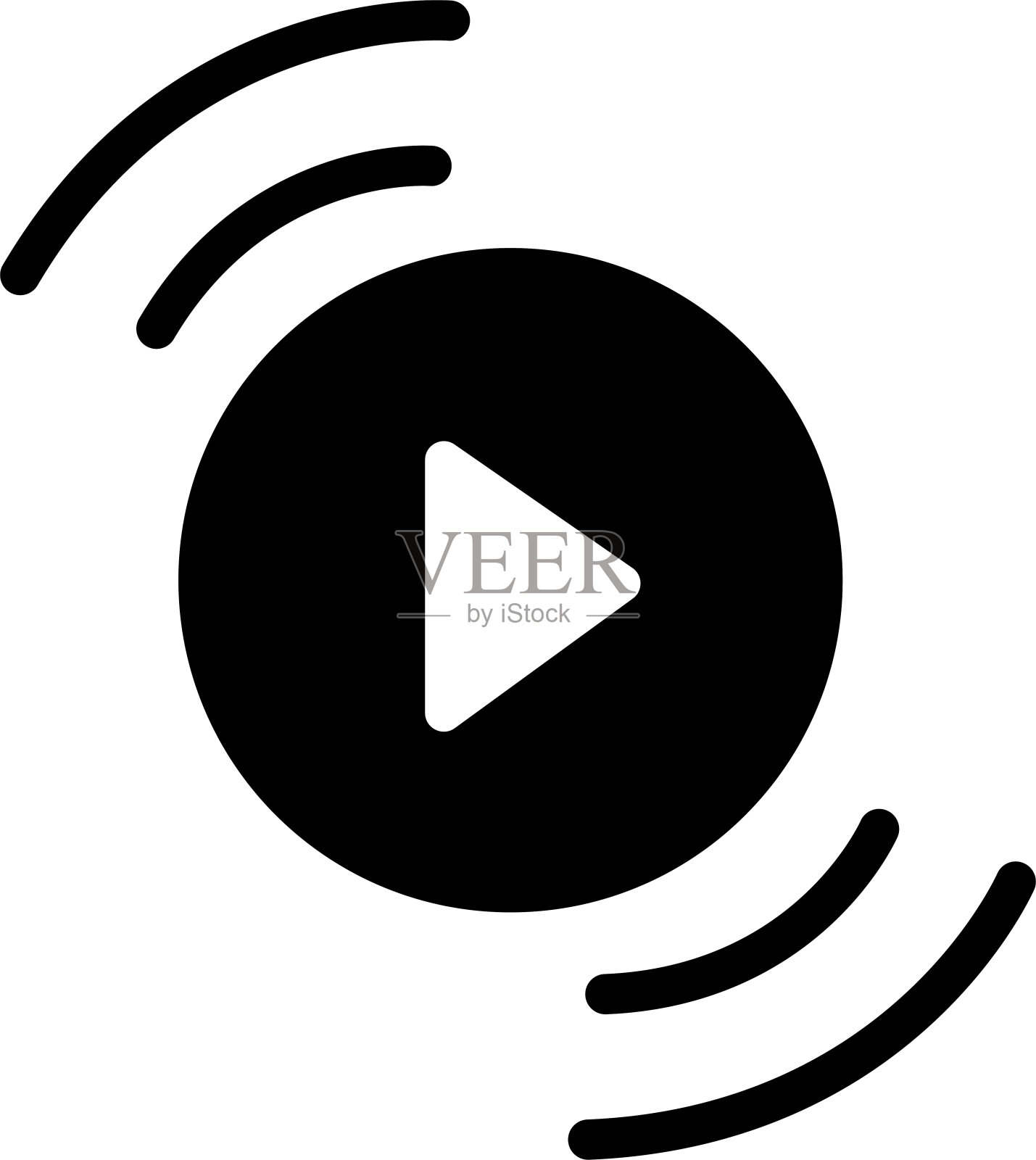 视频流符号矢量说明，播放按钮形状插画图片素材