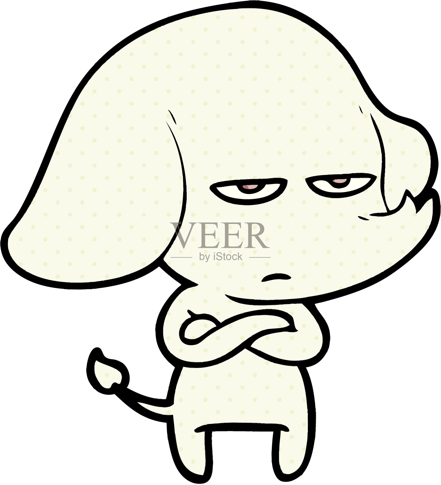 恼怒的卡通大象设计元素图片