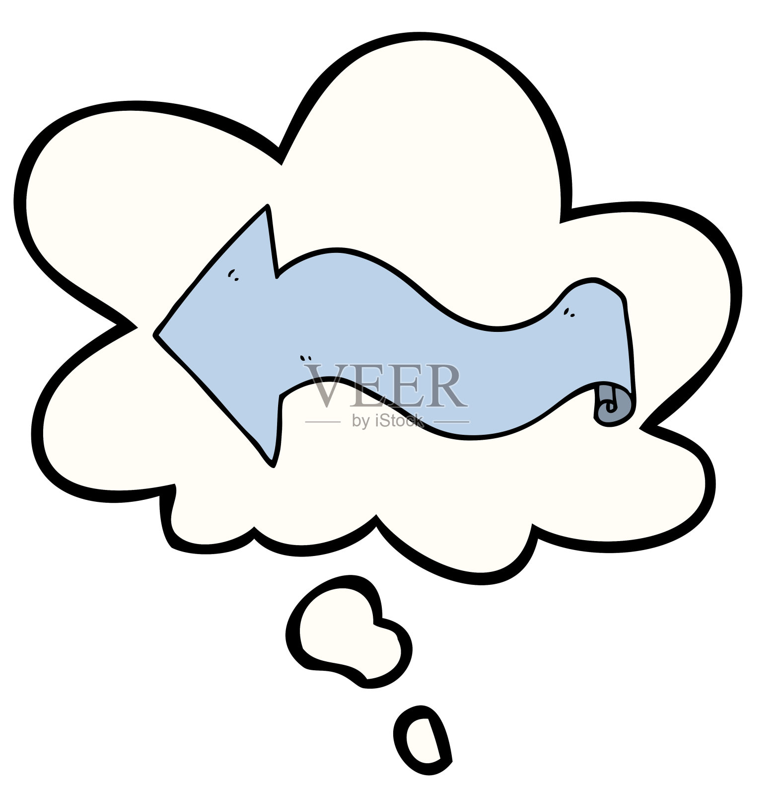 带有思想泡泡的卡通箭头插画图片素材