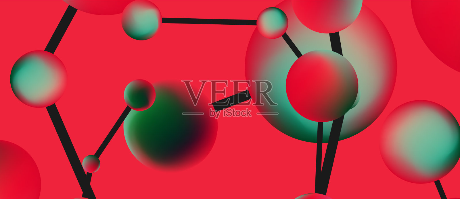 线点连接几何着陆页插画图片素材