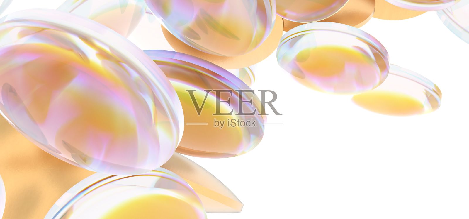 透明的维生素药丸孤立在一个空的白色背景照片摄影图片