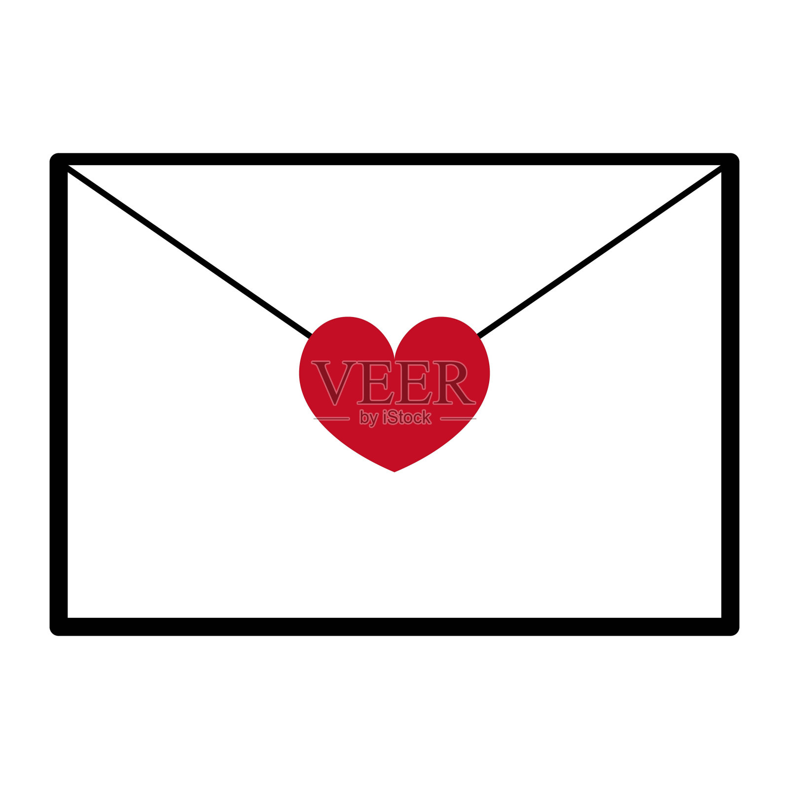 简单的白色信封信(情书)插画图片素材