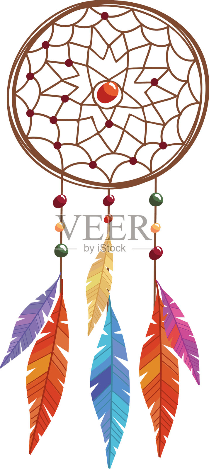 波西米亚风格的捕梦网设计元素图片