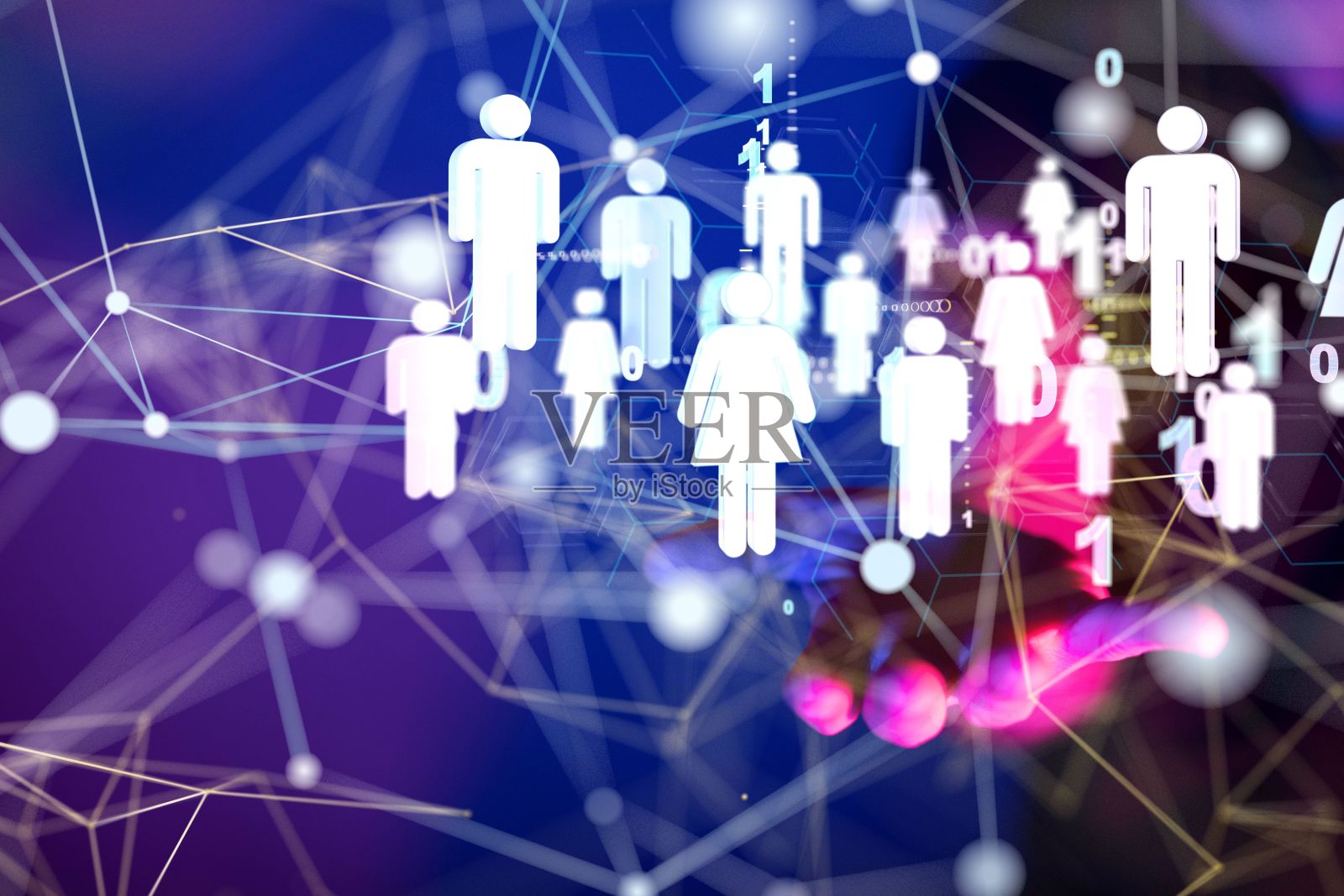 3d未来网络空间，人们可以在线连接照片摄影图片