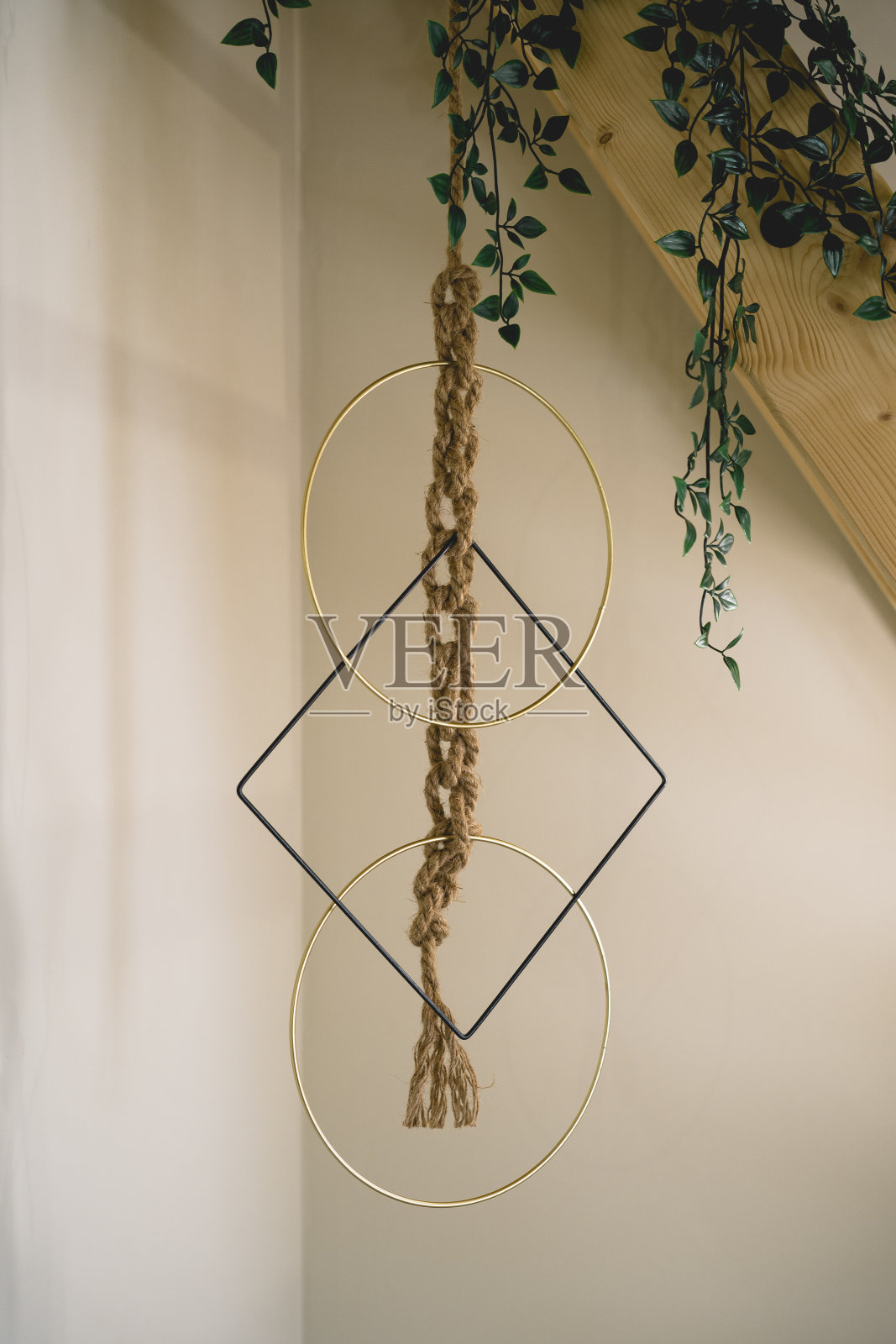 垂直拍摄的创意墙衣架照片摄影图片