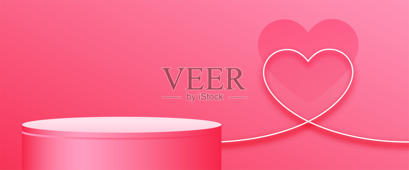 3d裙台与线心情人节活动插画图片素材