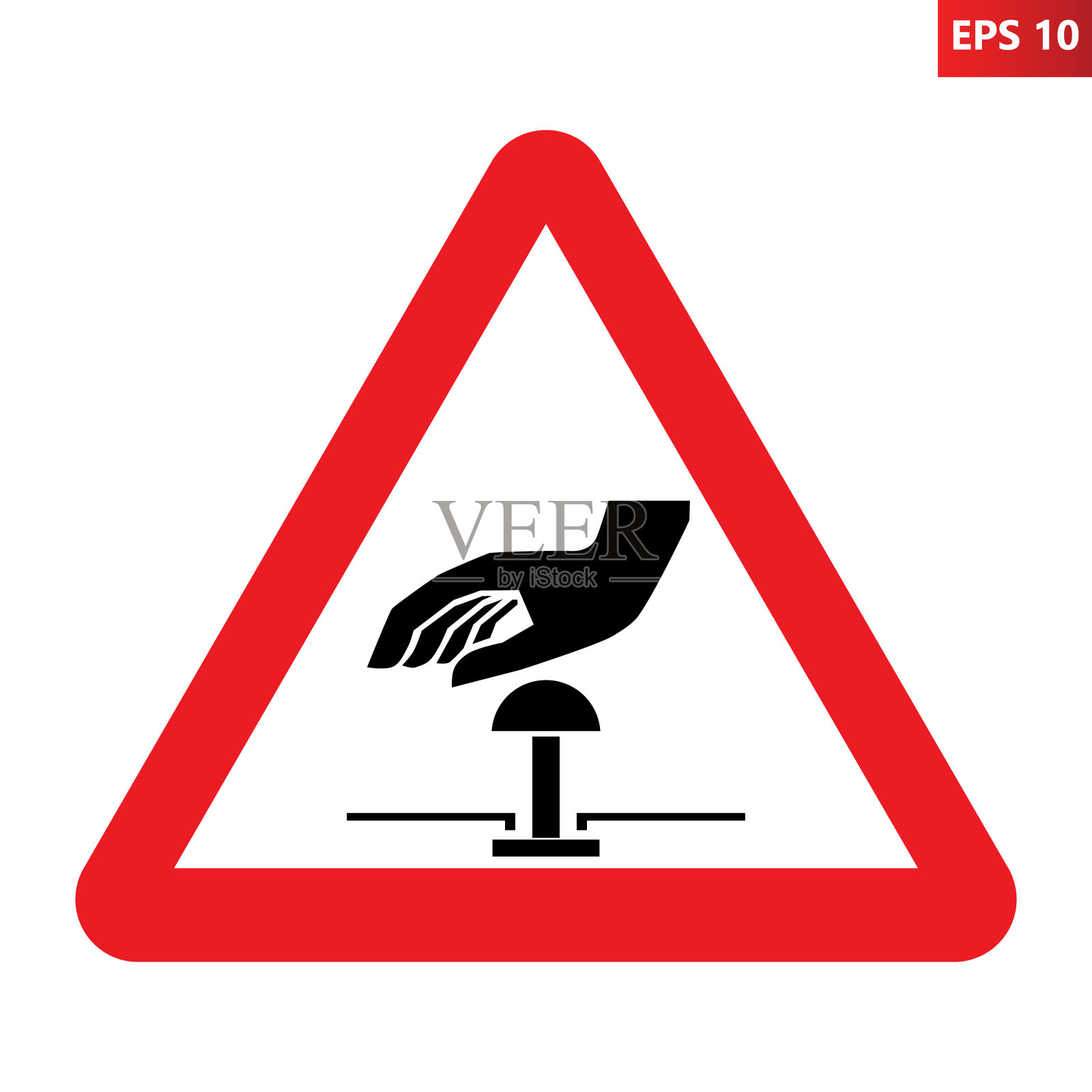 紧急停止警告标志。按钮图标。插画图片素材