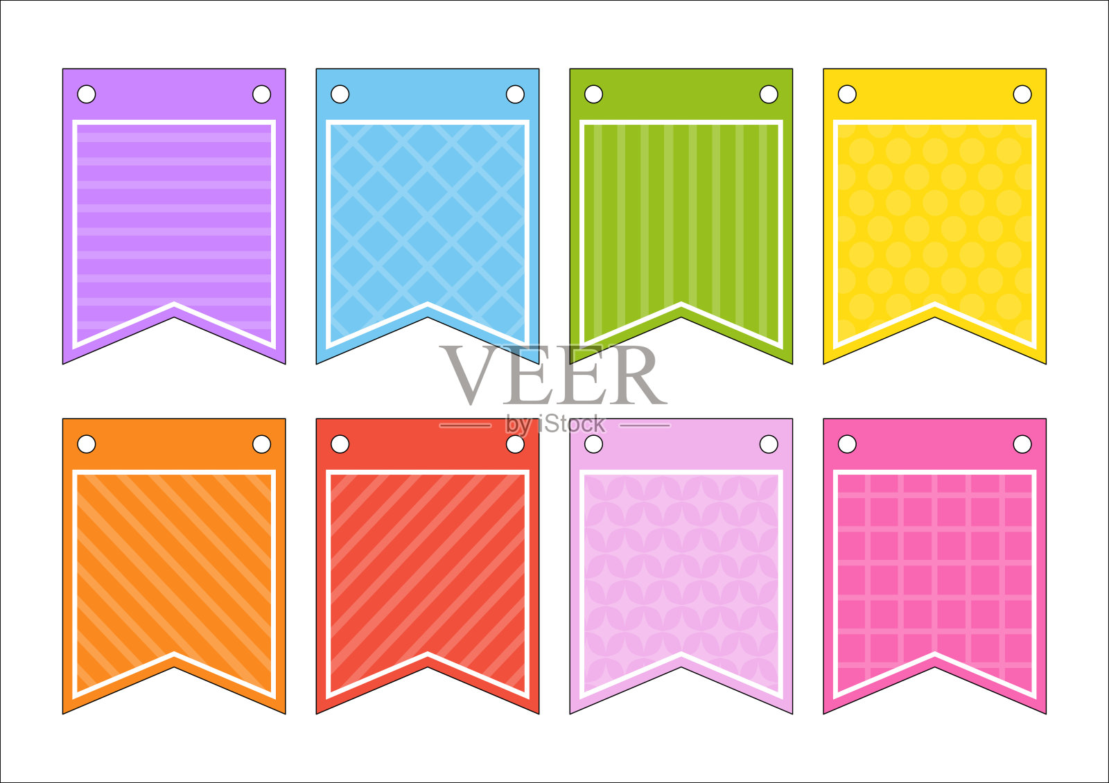 党旗帜。节日，生日，喜庆。矢量插图。插画图片素材