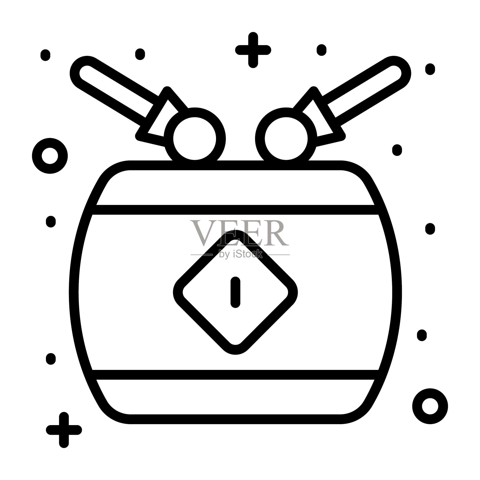 音乐鼓拨浪鼓棒，美丽的矢量设计插画图片素材