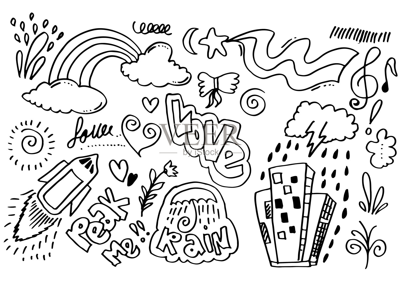 矢量插图的涂鸦可爱的概念设计。插画图片素材