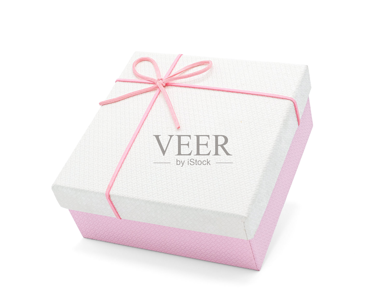 粉白色礼盒和粉色丝带。在特殊场合，生日，情人节，周年纪念日孤立的白色背景与剪辑路径。照片摄影图片