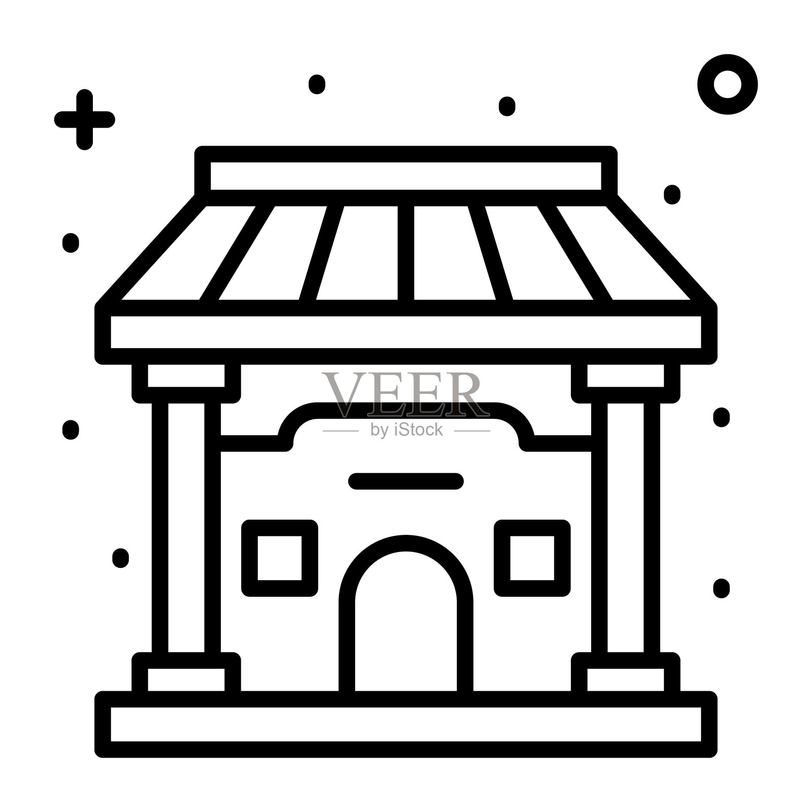 中国宗教建筑矢量设计，潮流风格图标插画图片素材