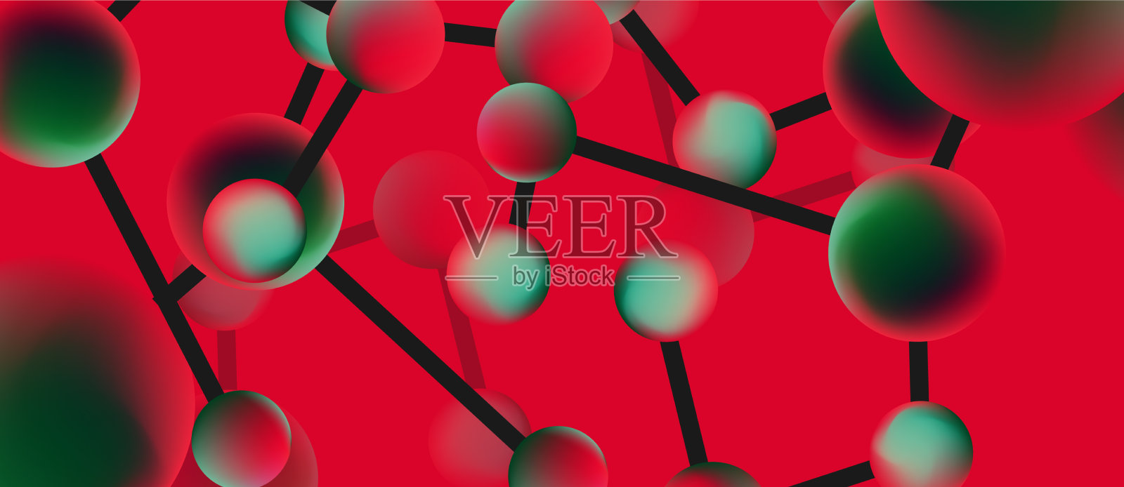 线点连接几何着陆页插画图片素材