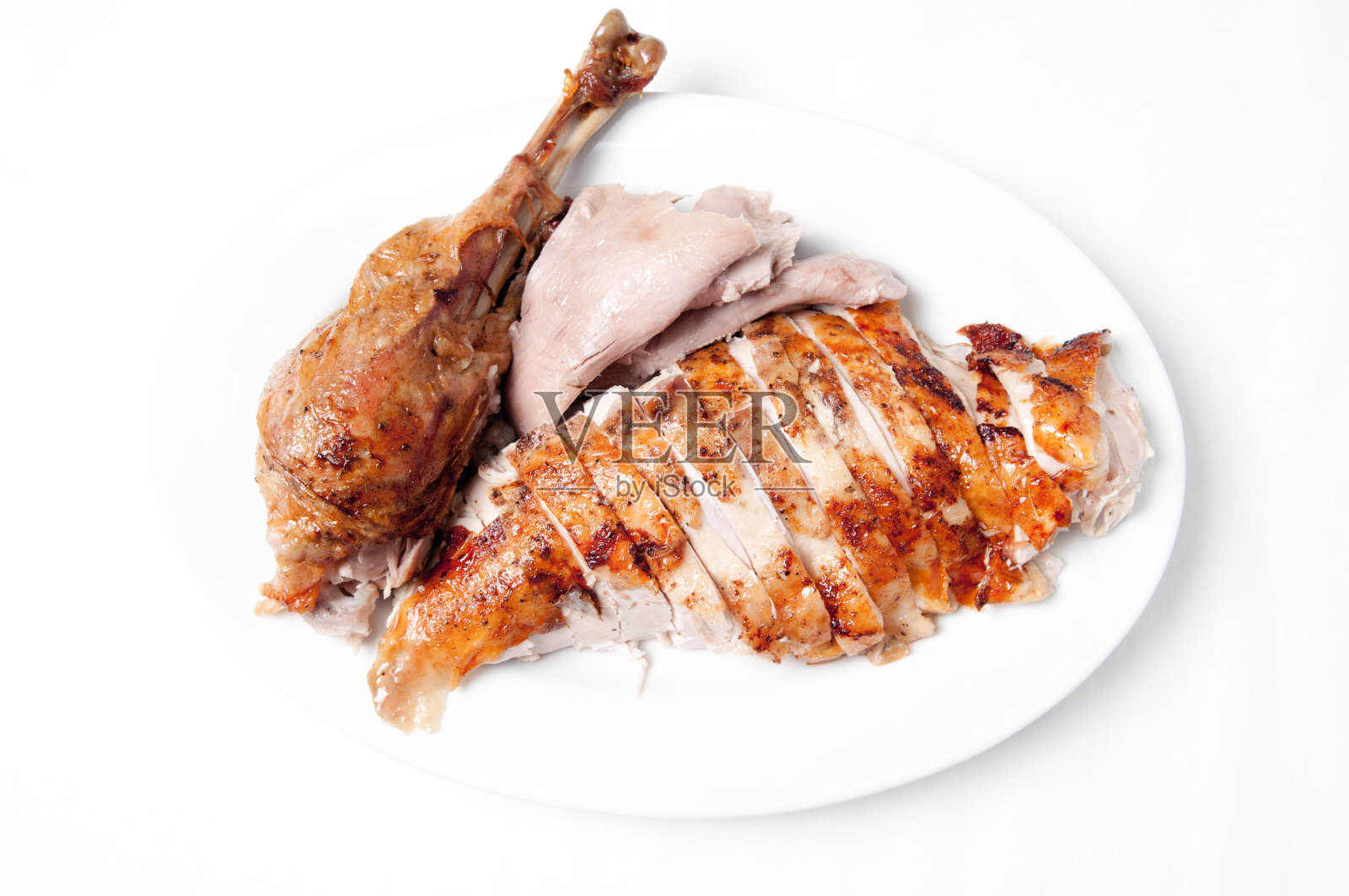 烤火鸡晚餐配时令蔬菜照片摄影图片