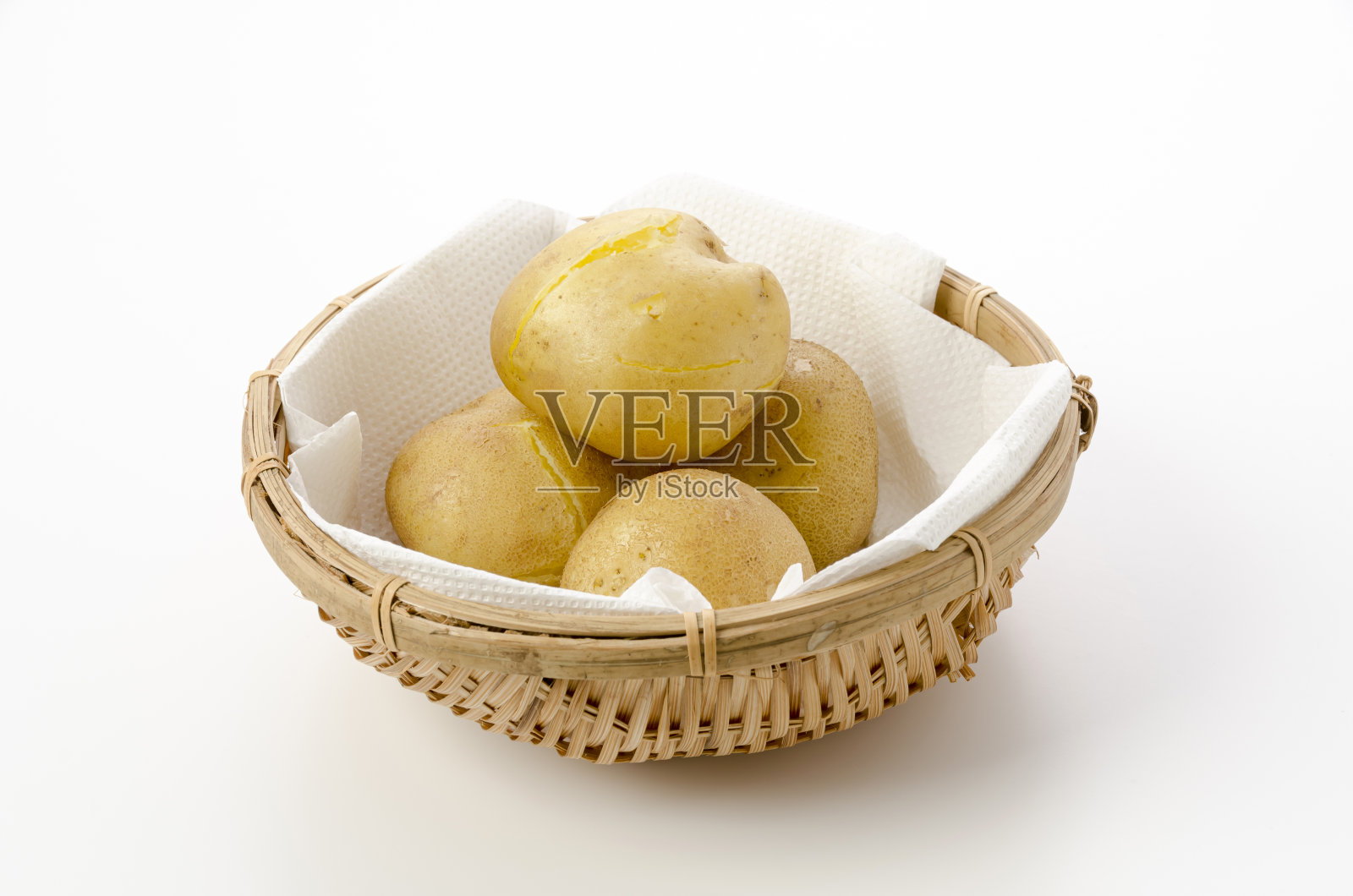 土豆带皮蒸照片摄影图片