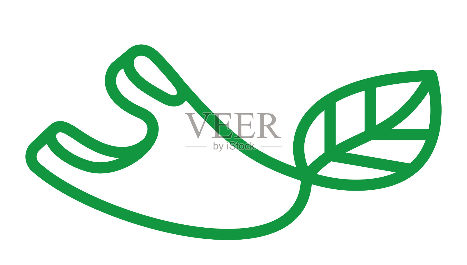 可堆肥的标志矢量线插图袋图标照片摄影图片