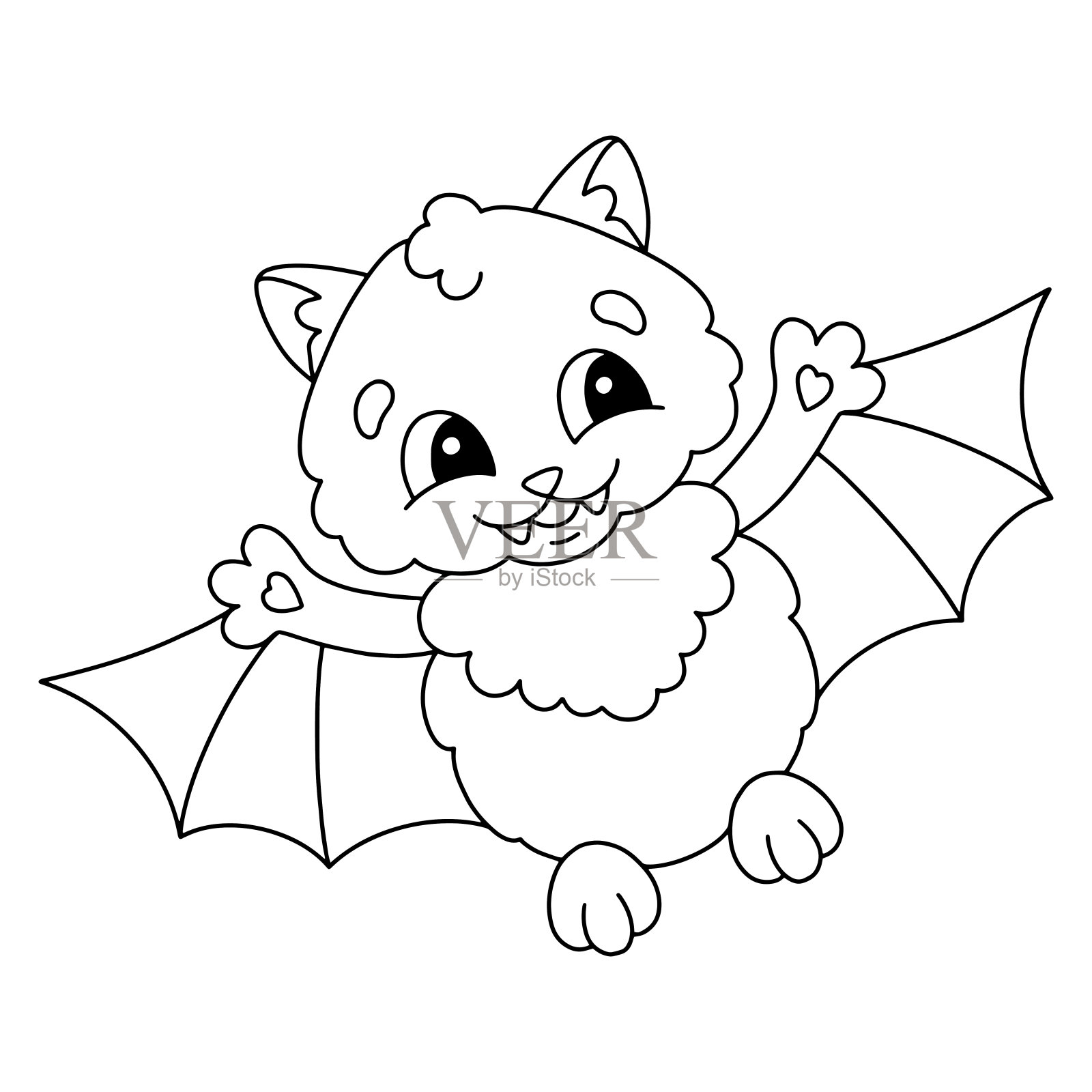 儿童涂色页。数字印章。卡通风格的人物。孤立在白色背景上。矢量插图。插画图片素材