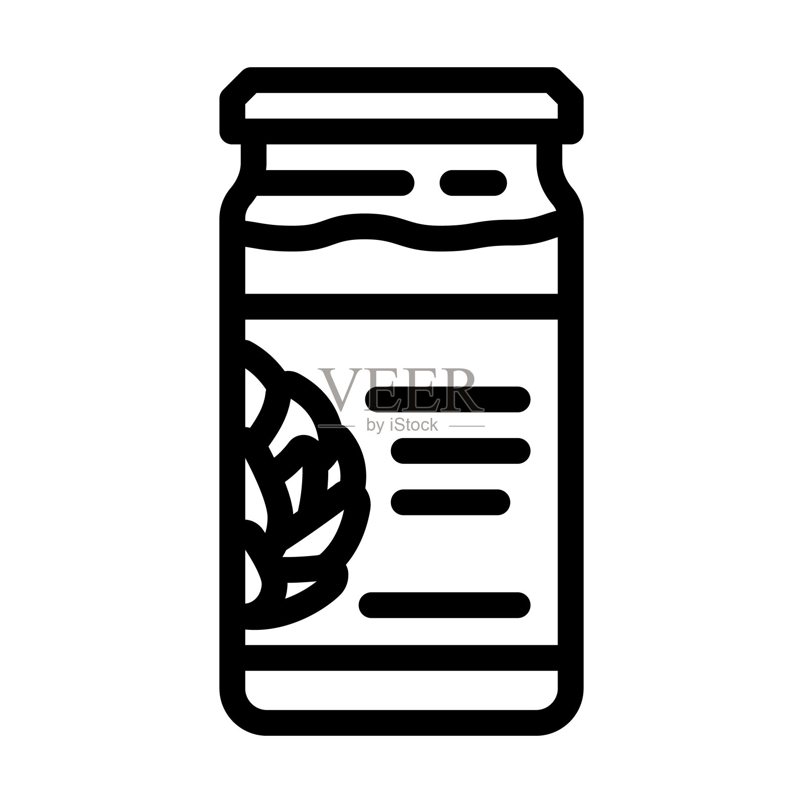 果酱洋蓟线图标矢量插图插画图片素材