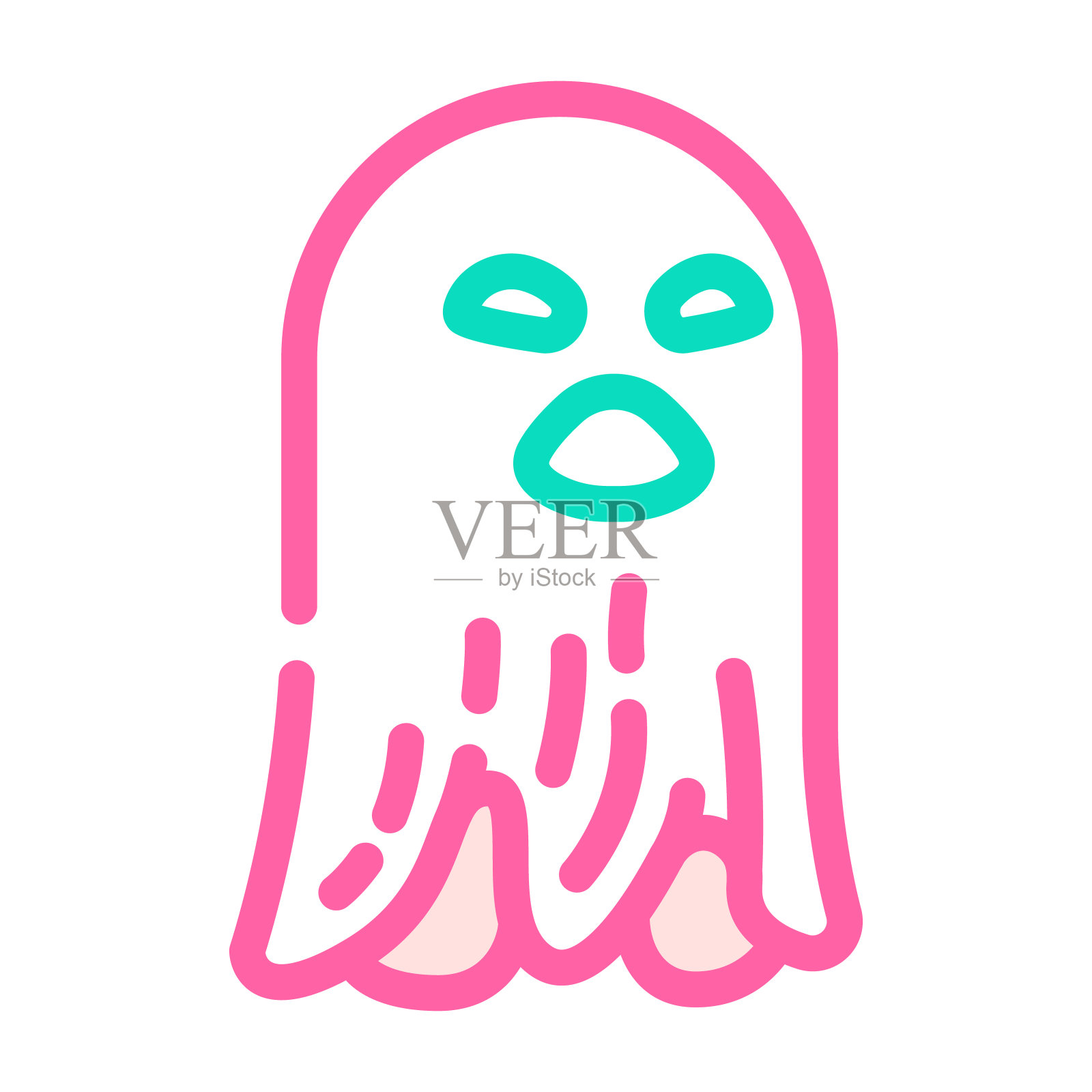 诡异的鬼颜色图标矢量插图插画图片素材