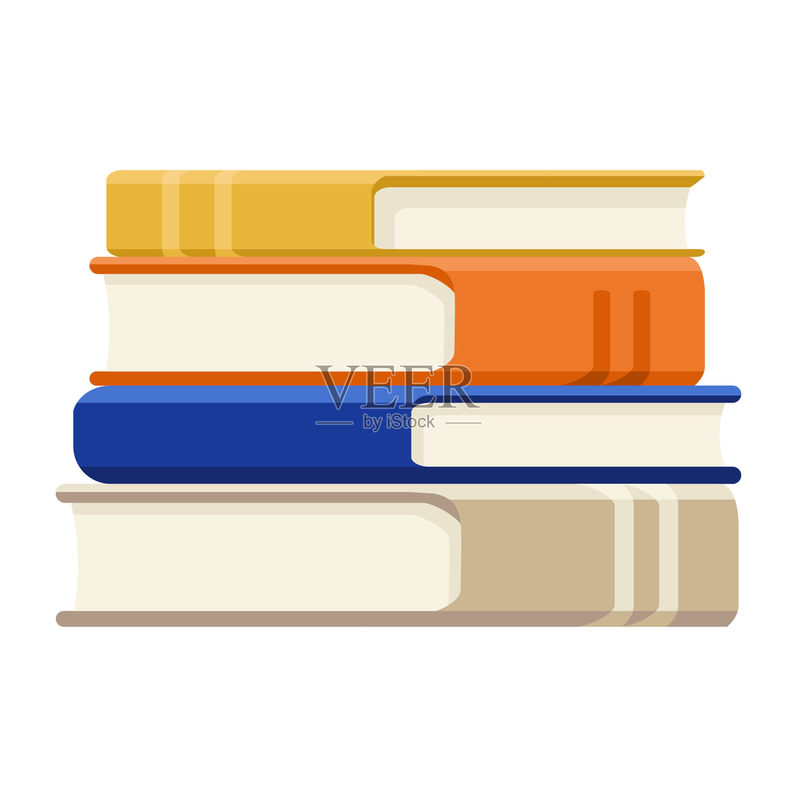 书店平面图标。卡通的象征。图标素材