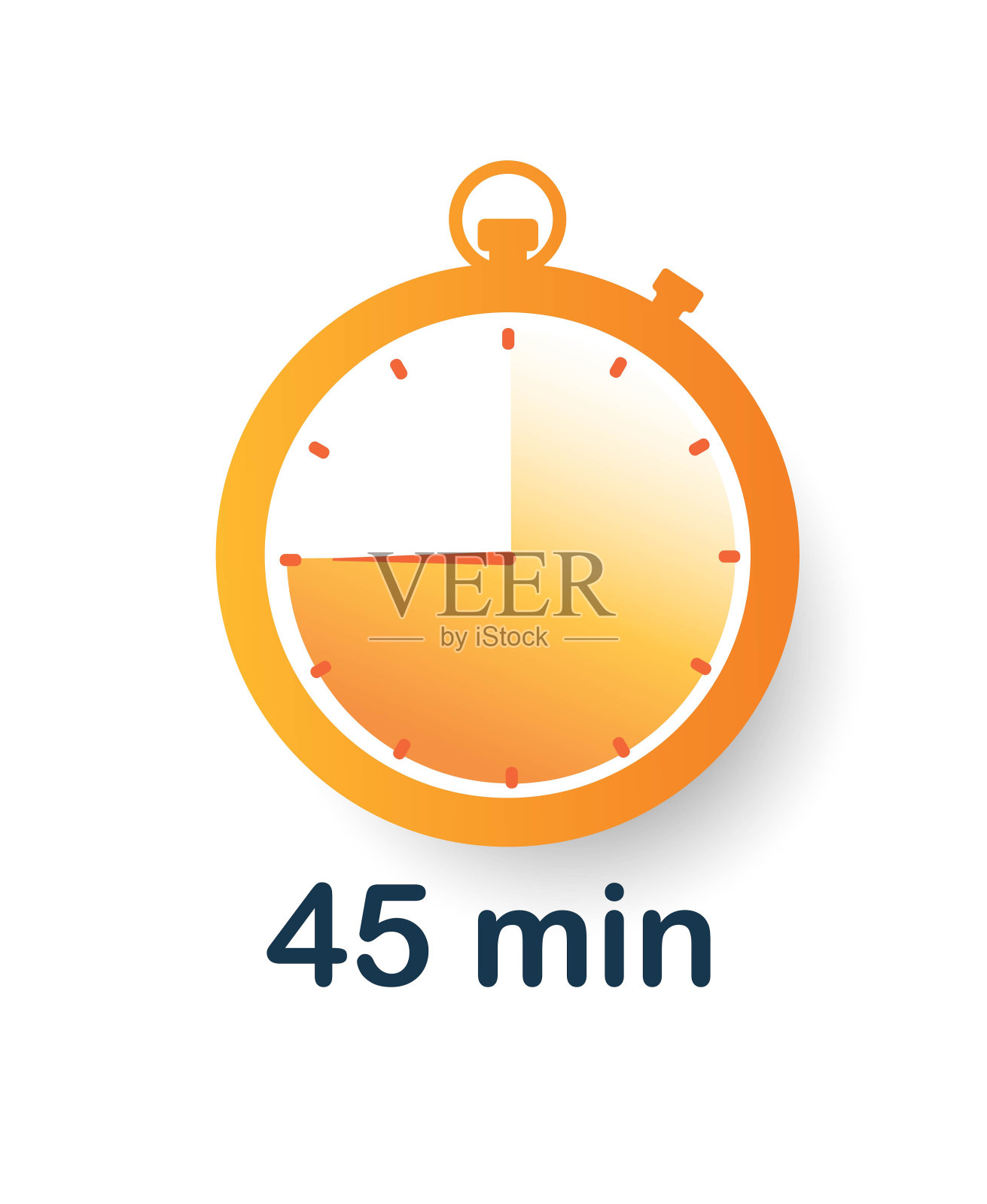 45分钟时钟图标插画图片素材