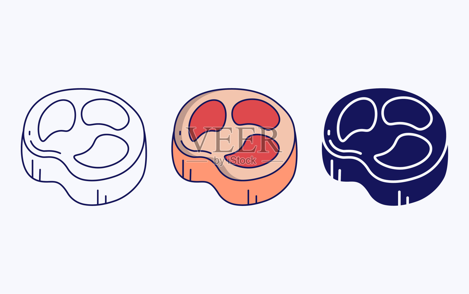 牛排肉图标插画图片素材