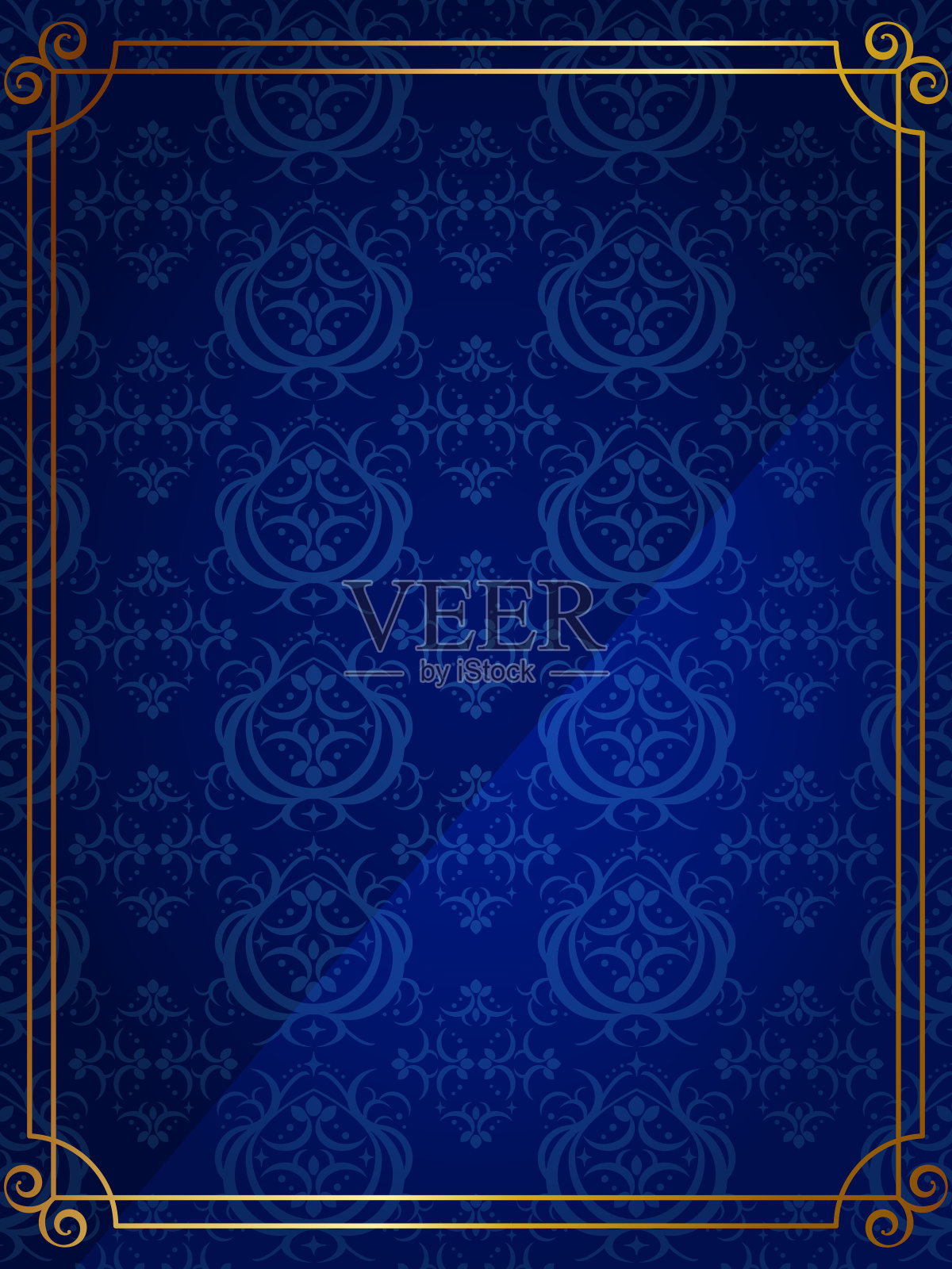 锦缎图案背景与优雅的框架插画图片素材