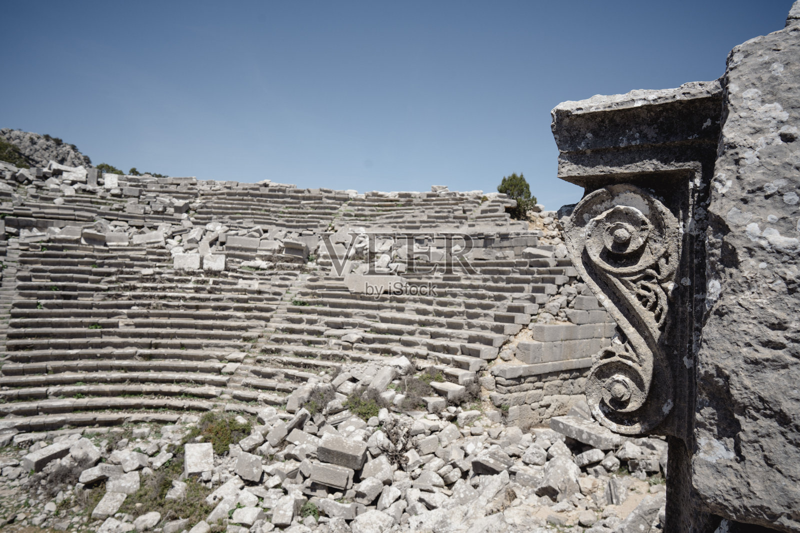 特尔梅索斯剧院的古董废墟照片摄影图片