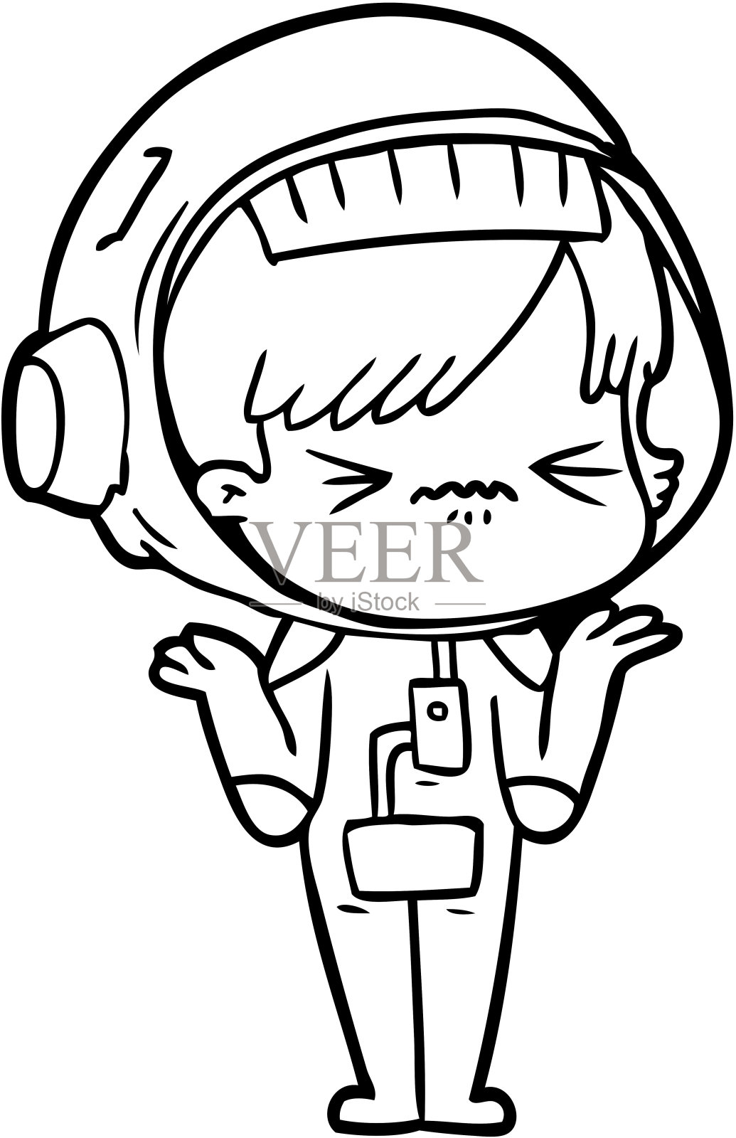 卡通女宇航员插画图片素材