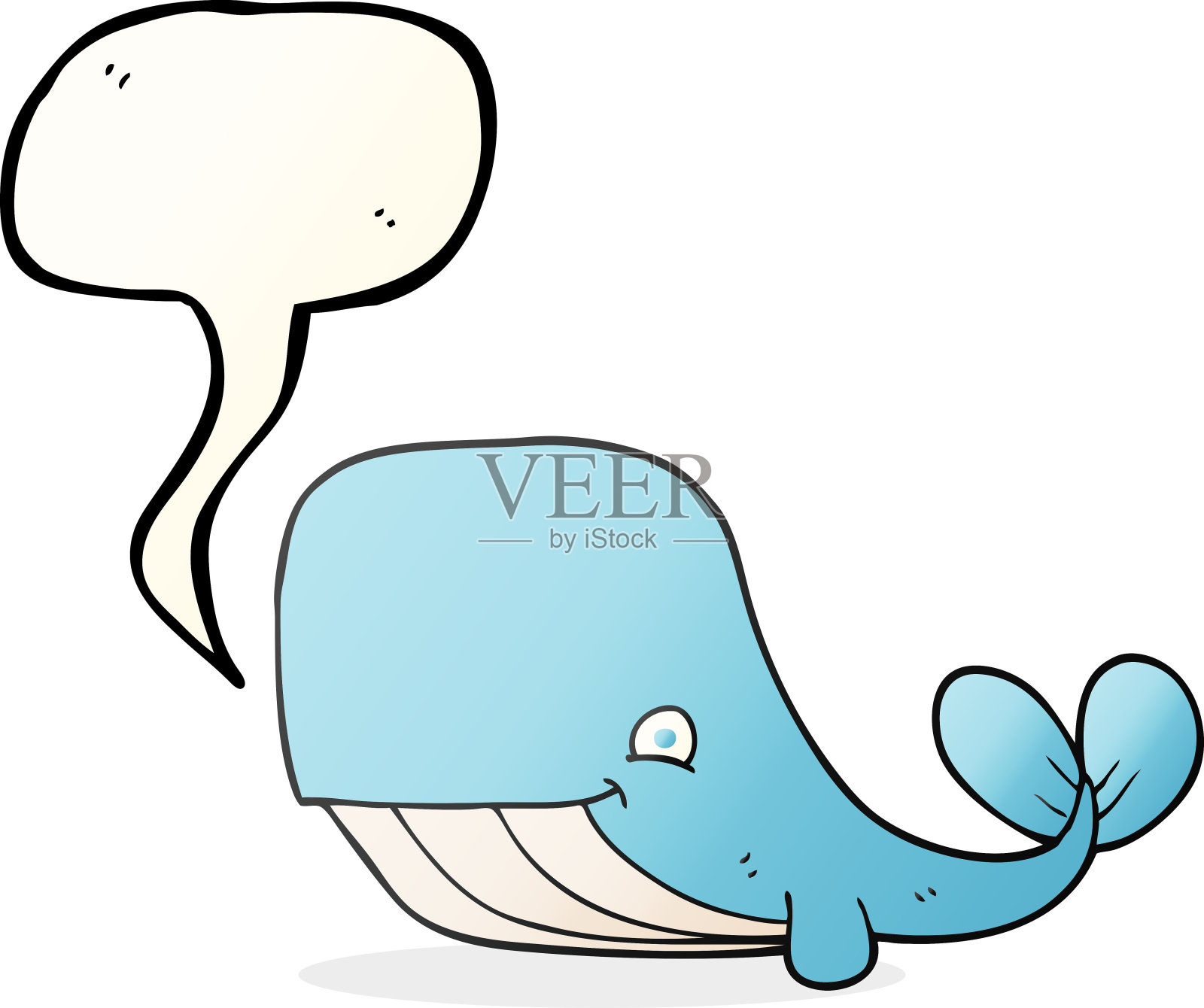 手绘语音泡泡卡通快乐鲸鱼设计元素图片