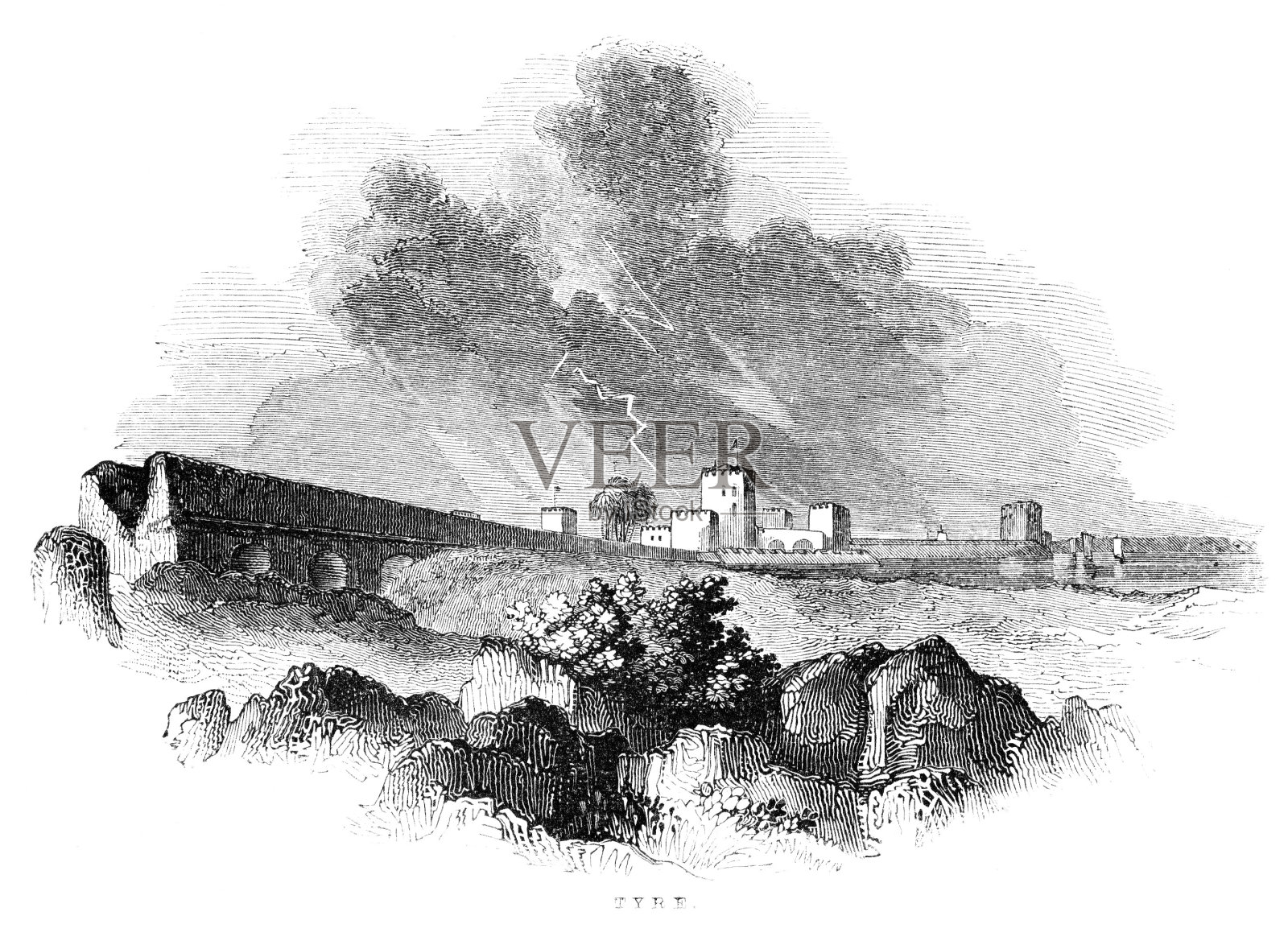 轮胎，古腓尼基，黎巴嫩，圣经历史插画图片素材