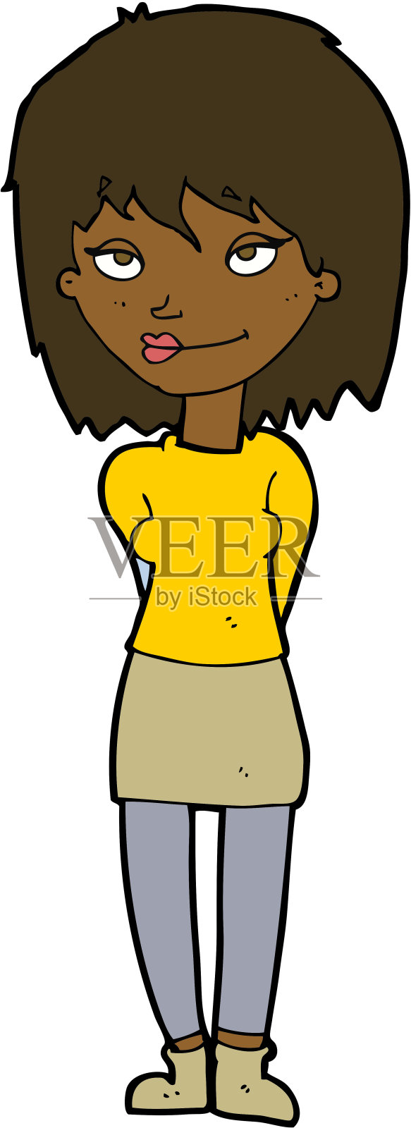 卡通快乐女人插画图片素材