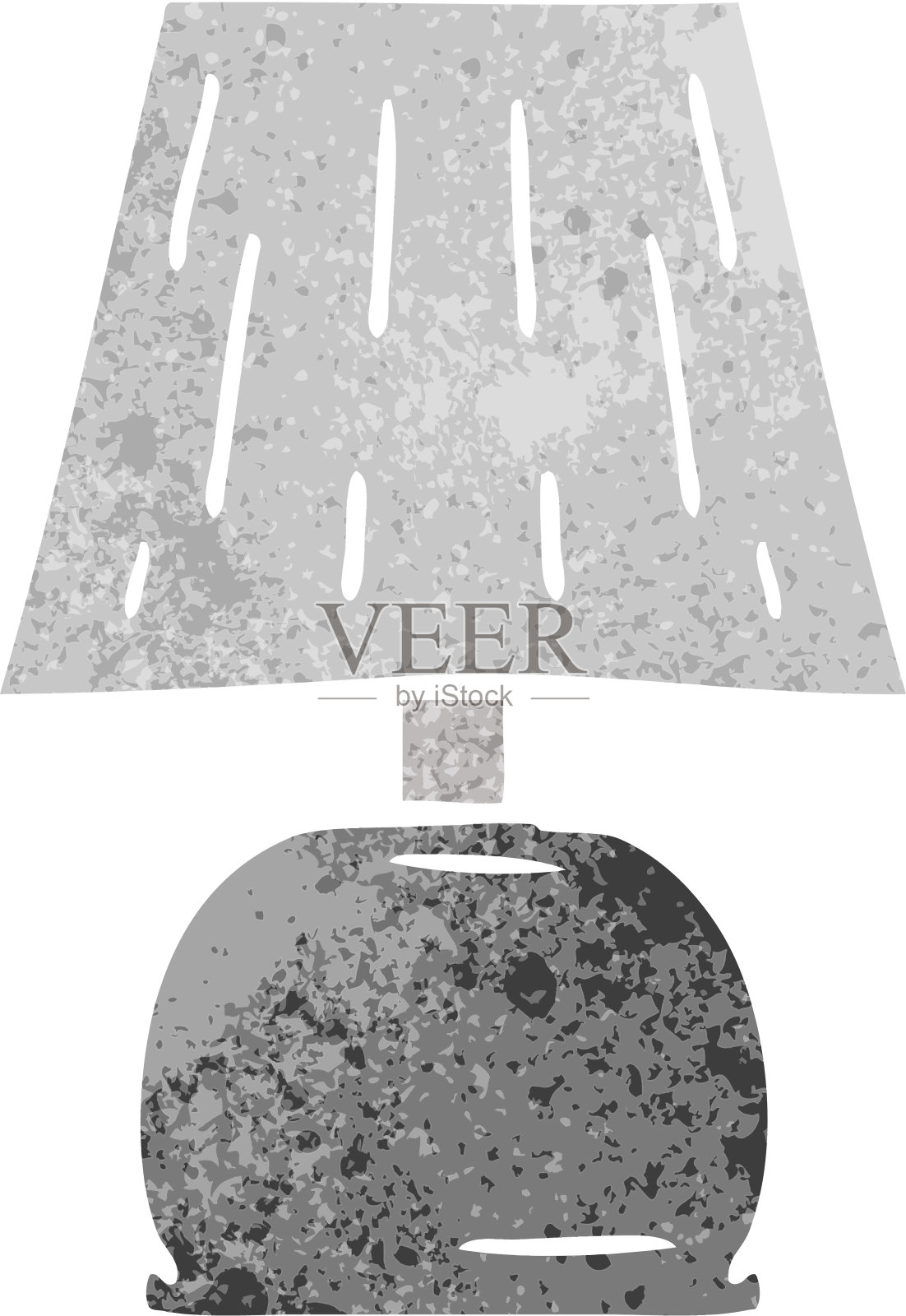 手绘的复古卡通涂鸦的床头灯插画图片素材