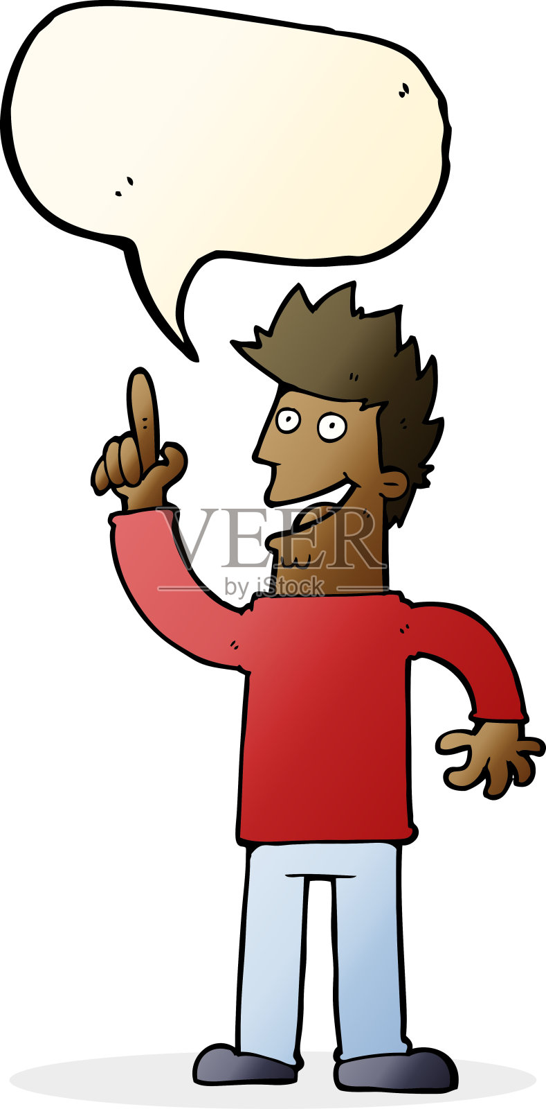 卡通人物与伟大的新想法与演讲泡泡设计元素图片