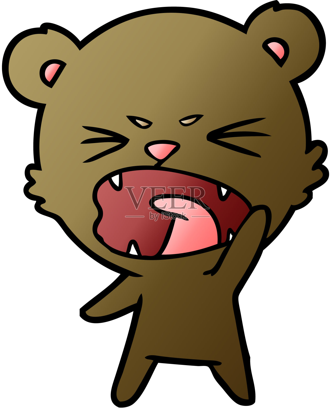 愤怒的卡通熊设计元素图片