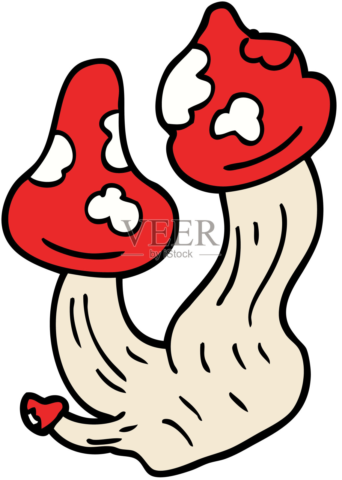 卡通涂鸦致命蘑菇插画图片素材