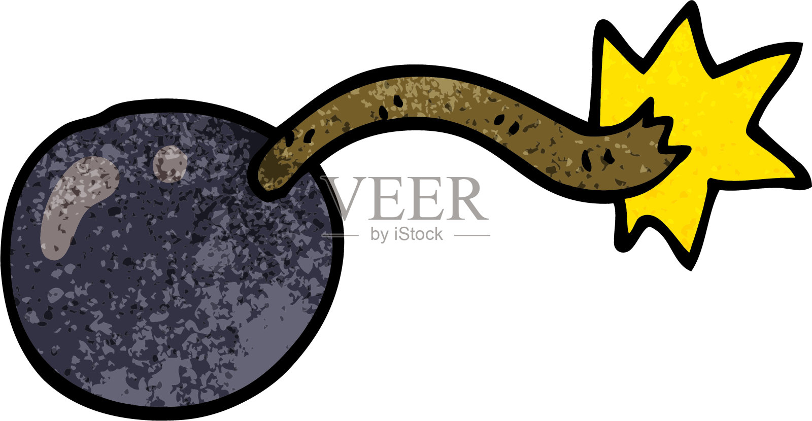 圆形卡通涂鸦炸弹插画图片素材