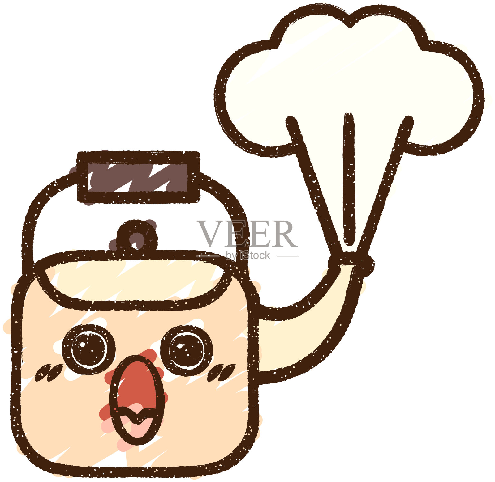 茶壶粉笔画插画图片素材