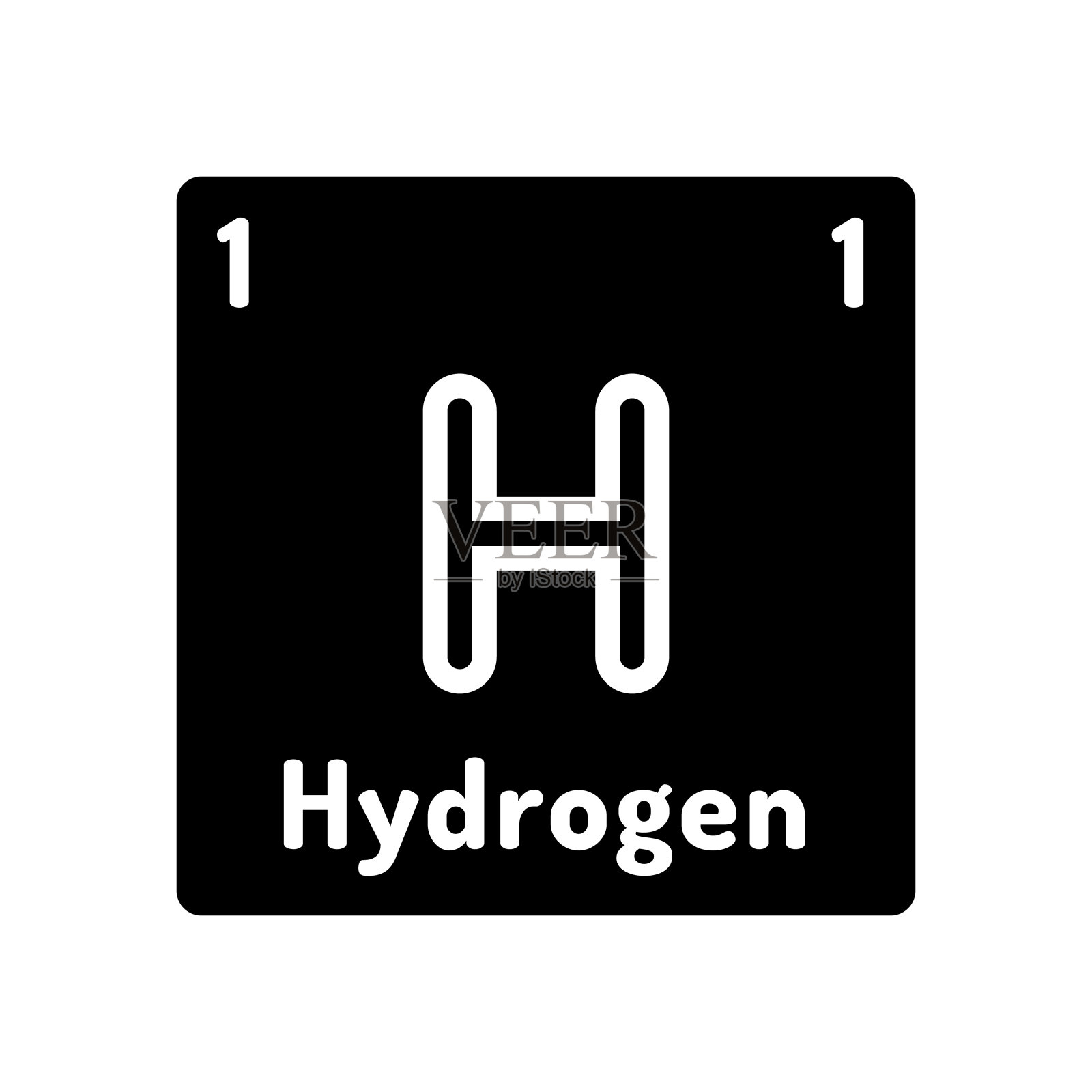 氢化学元素符号图标矢量插图插画图片素材