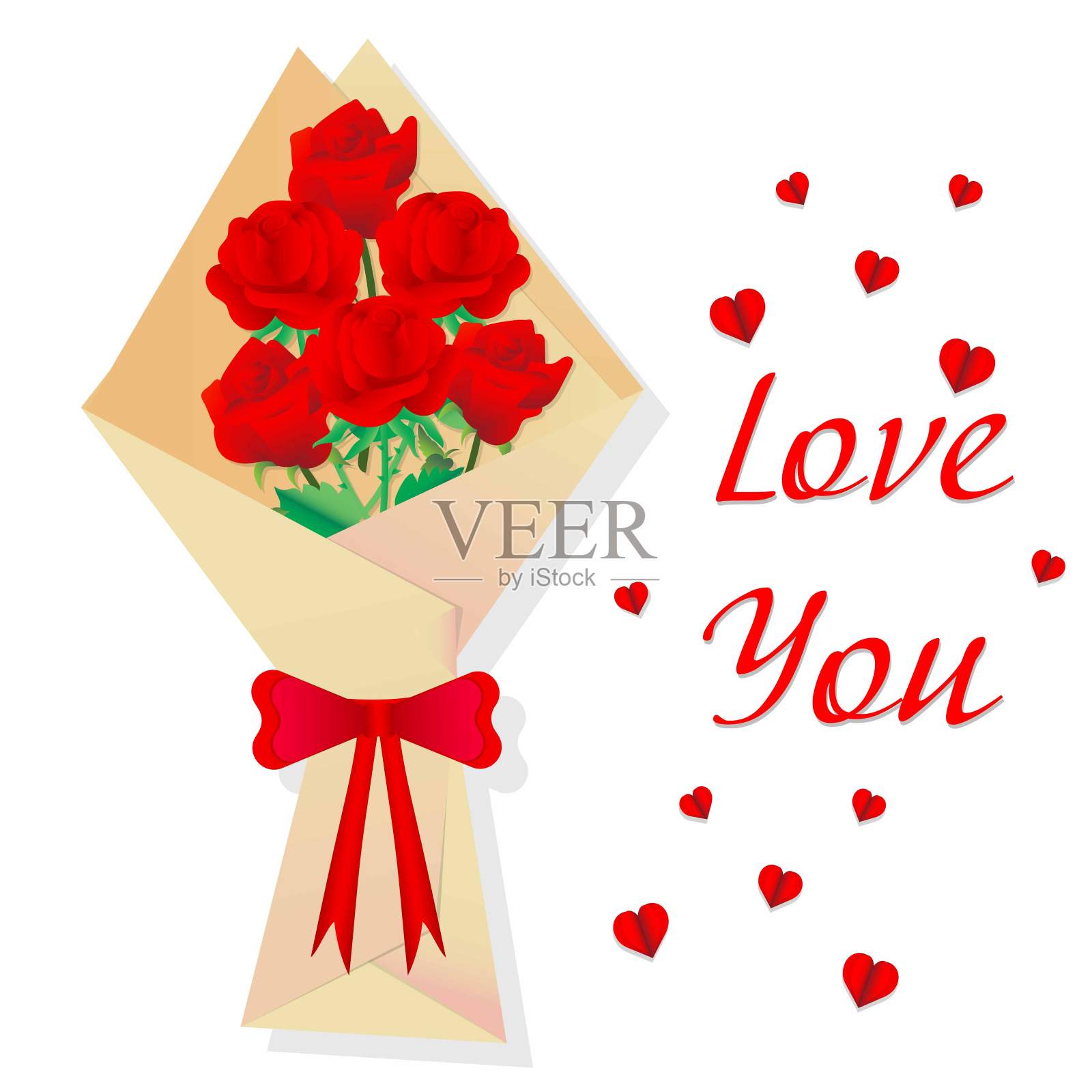 情人节收集浪漫元素爱情、婚礼、情人节概念。插图矢量插图插画图片素材