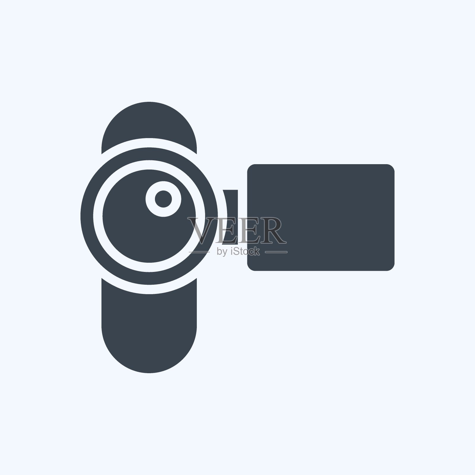 图标胶片相机。与摄影符号相关。字形风格。设计简单，可编辑。简单的说明插画图片素材