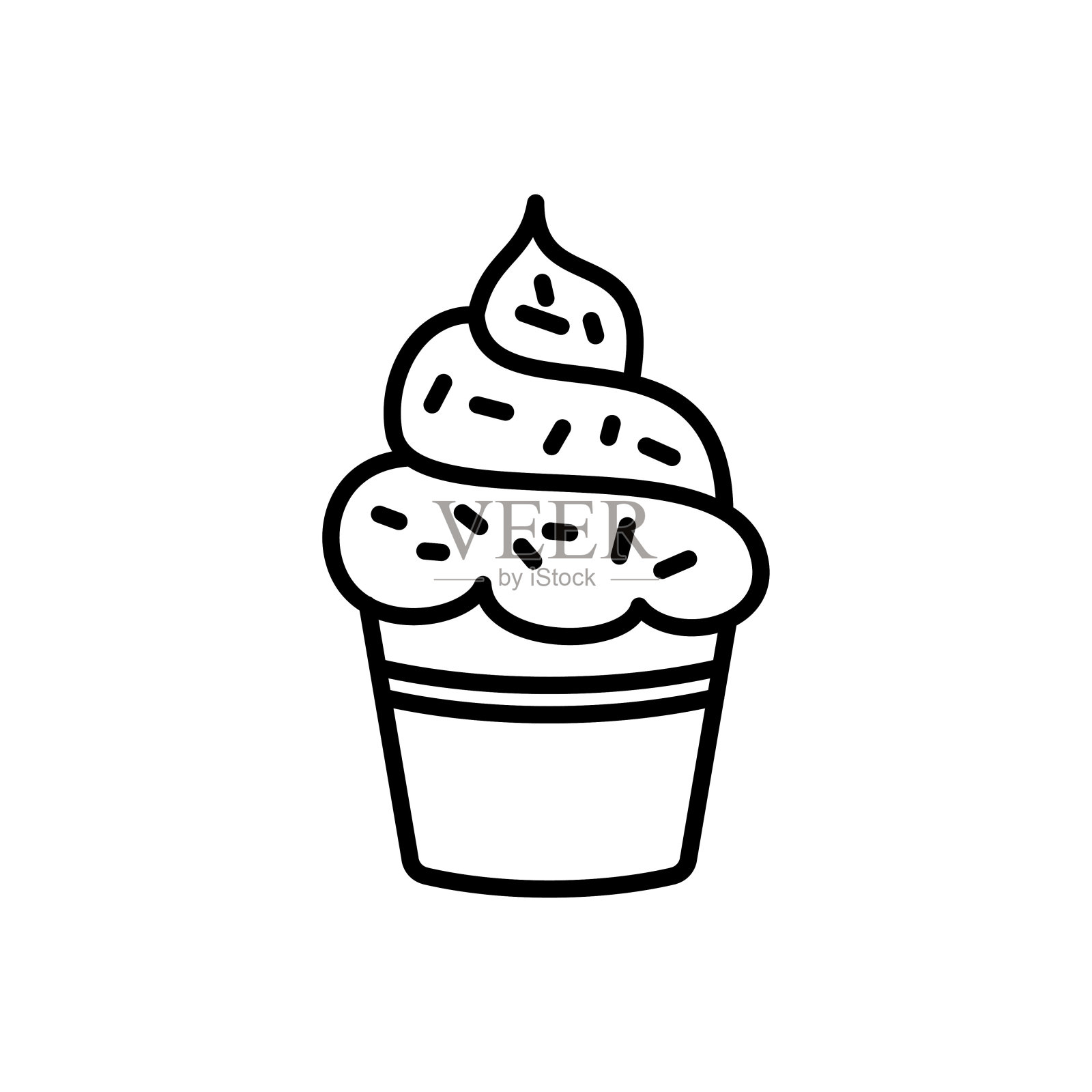 杯子蛋糕图标标志设计矢量模板插图标志和符号像素完美插画图片素材