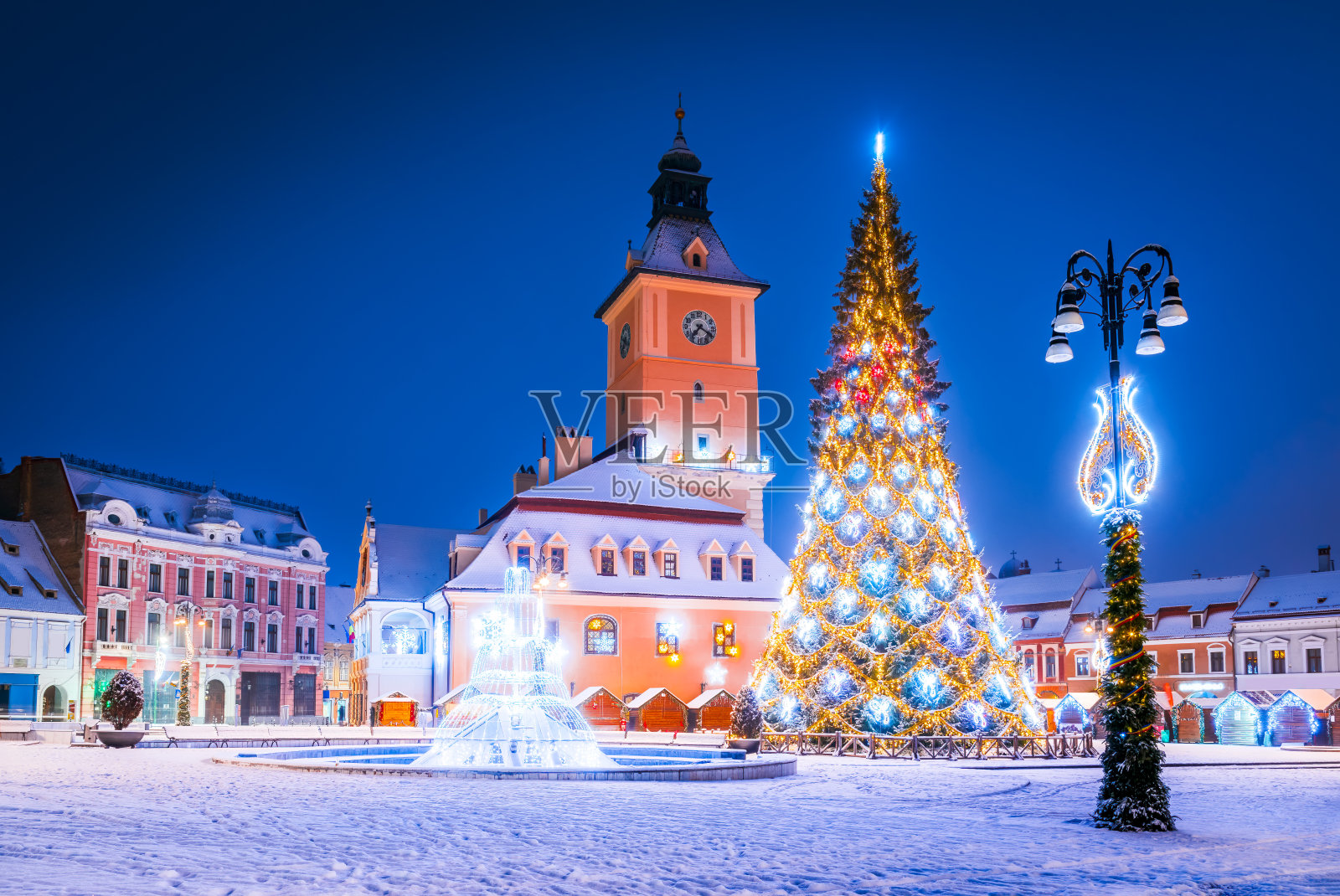 布拉索夫，特兰西瓦尼亚圣诞市场照片摄影图片