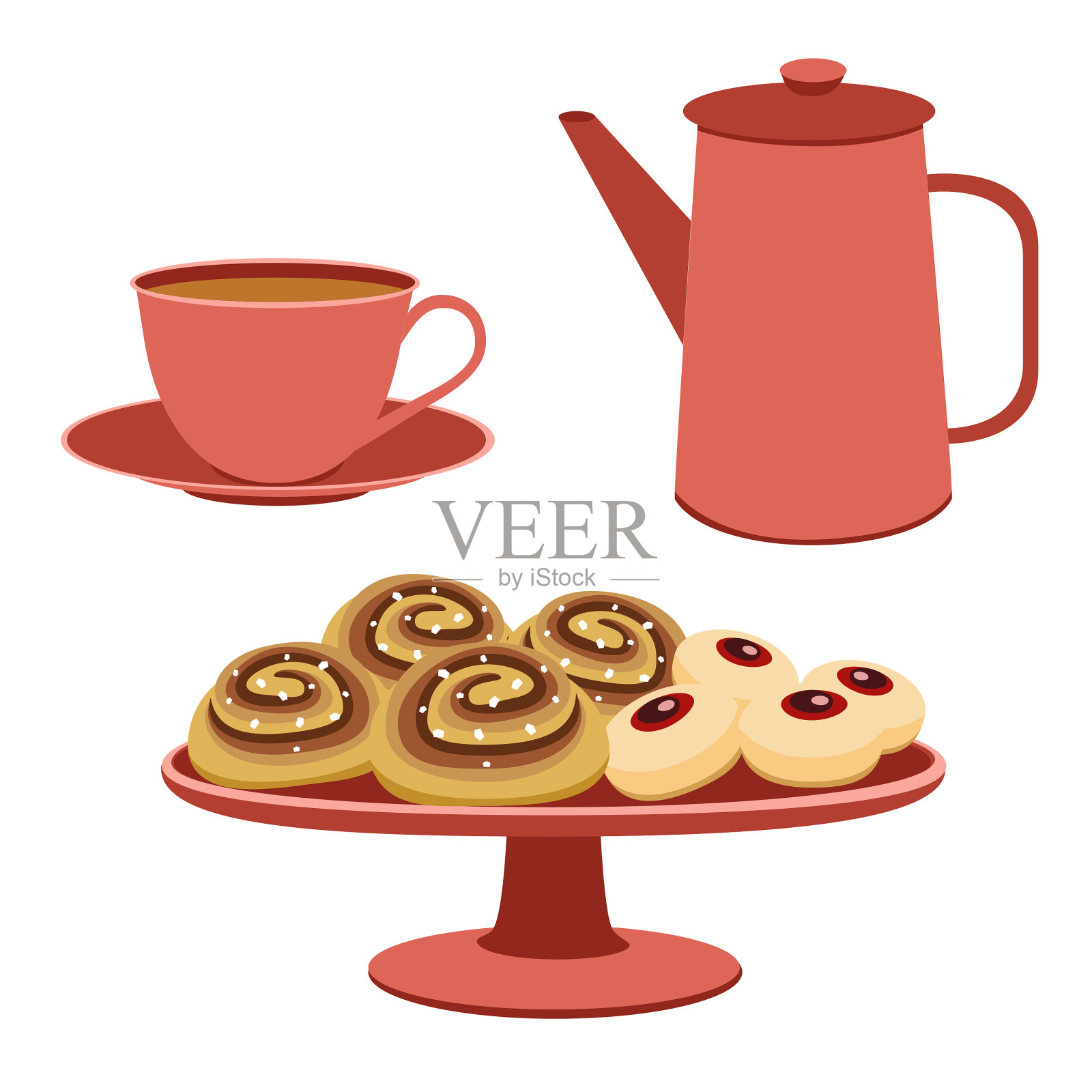 咖啡馆对象集设计元素图片